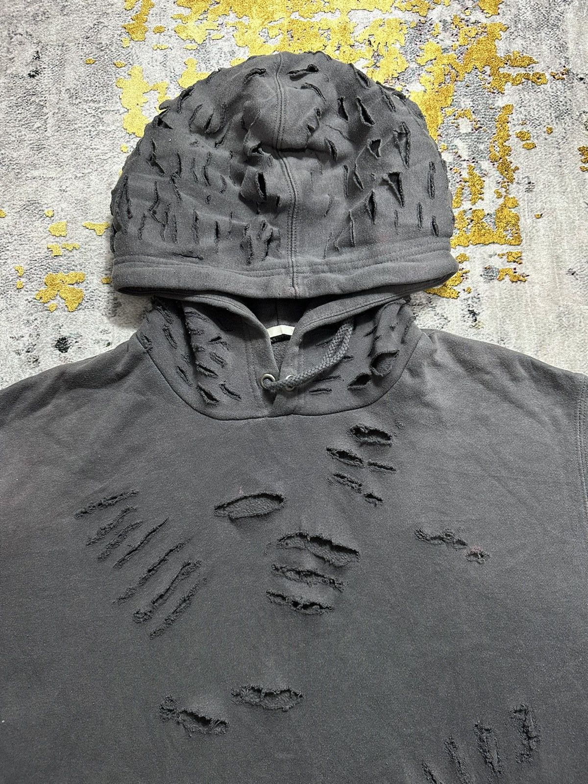 Le Grande Bleu (L.G.B.) CRAZY DISTRESSED GRUNGE PUNK STYLE GU HOODIE FADED Size US XL / EU 56 / 4 - 2 Thumbnail