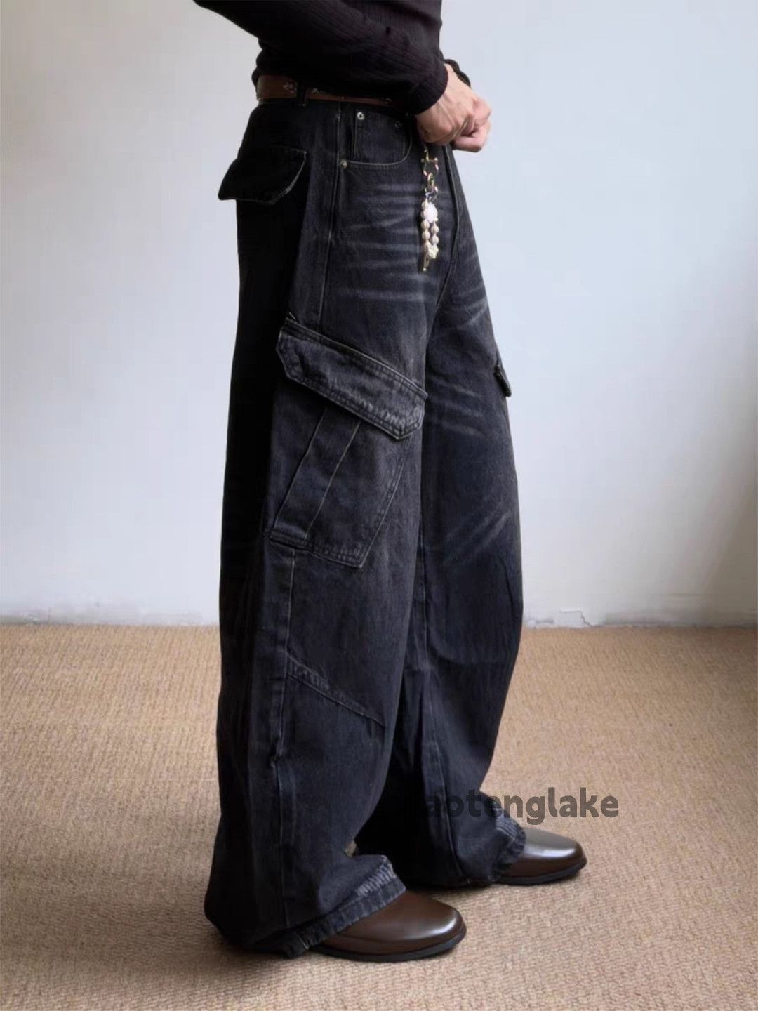 Jean zx vintage washed faded loose baggy flared cargo jeans Size US 32 / EU 48 - 7 Thumbnail