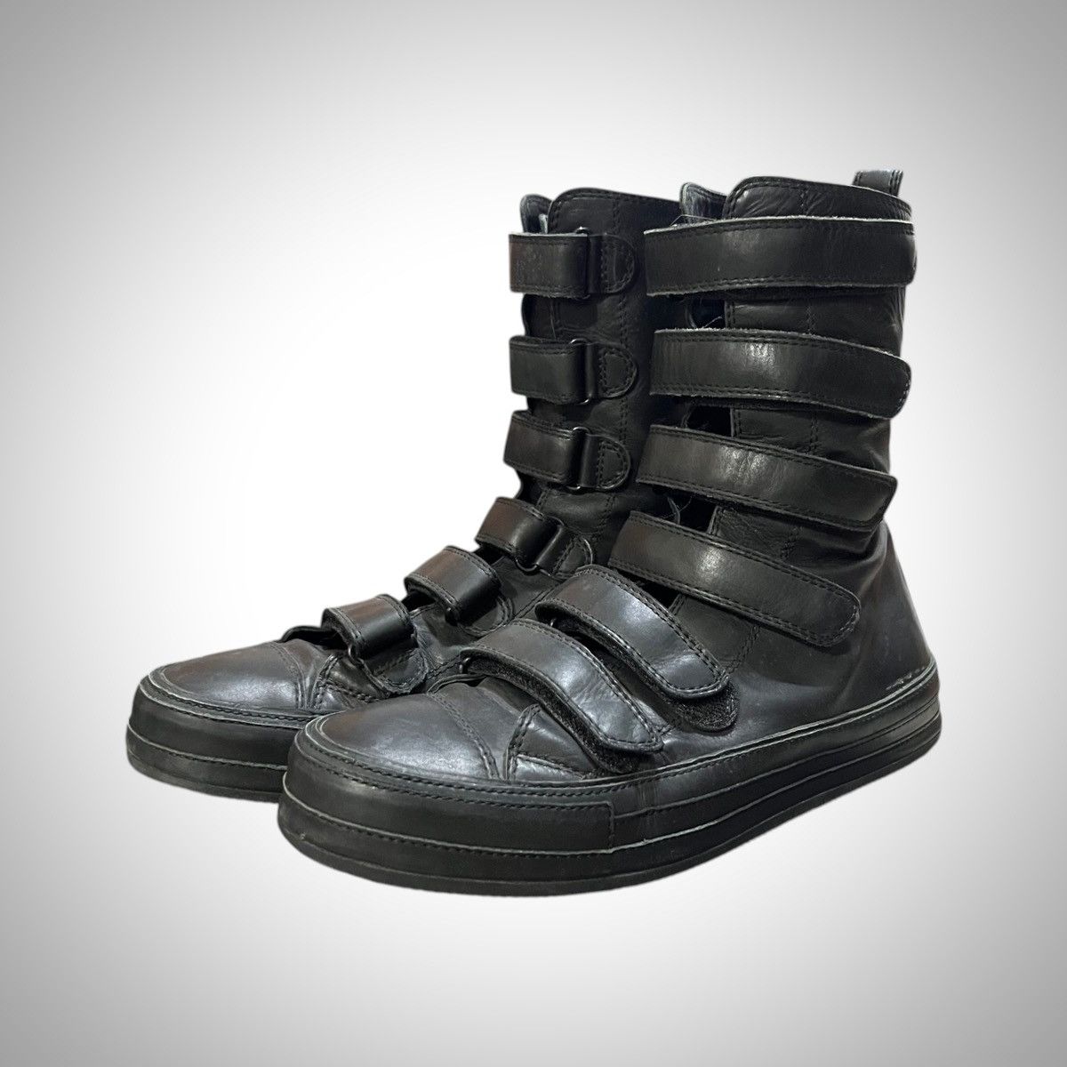 Ann Demeulemeester SS2011 High-Top Velcro Strap Sneakers