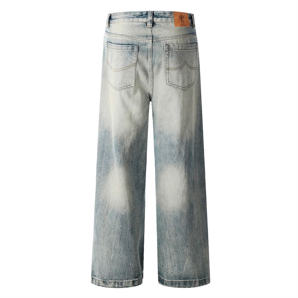 Japanese Brand × Jean Men's casual straight punk distressed washed gradient jeans Size US 32 / EU 48 - 3 Thumbnail