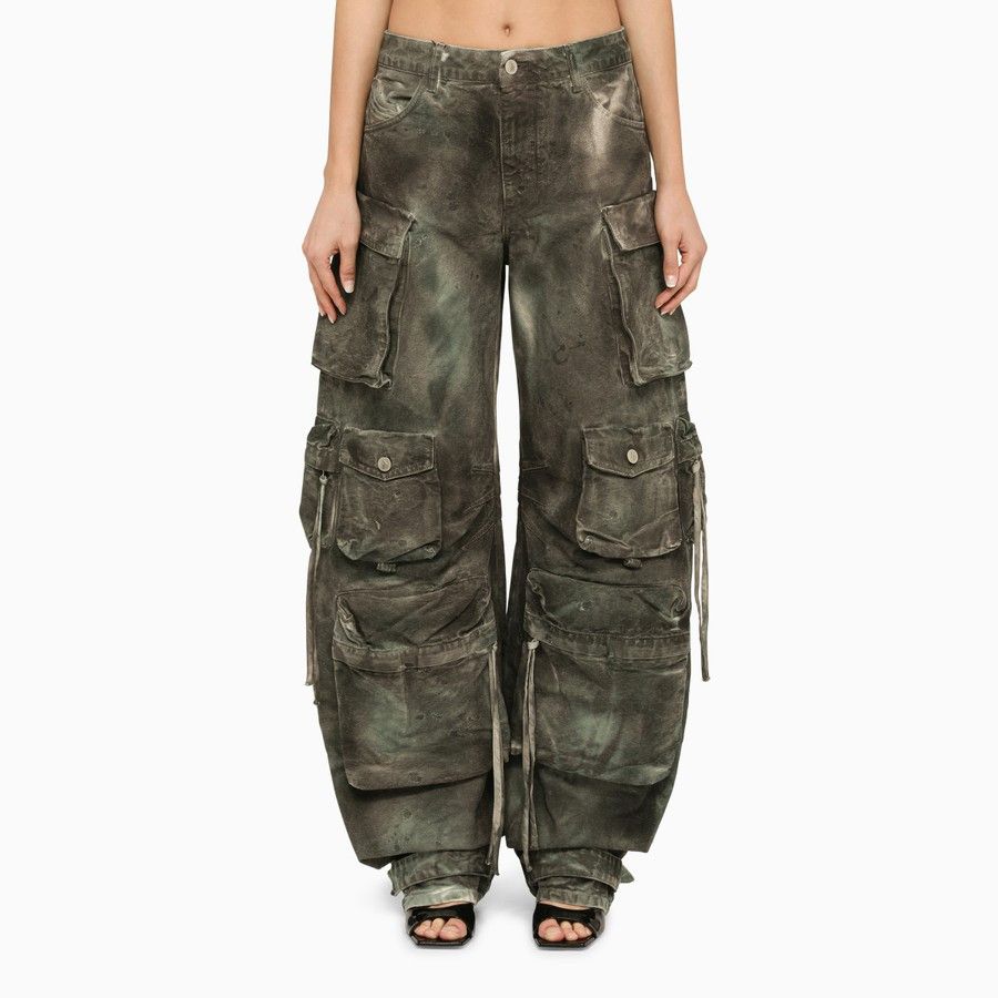 The Attico o1d2blof1024 Denim Cargo Jeans in Green Size 24" / US 00 / IT 34 - 1 Thumbnail
