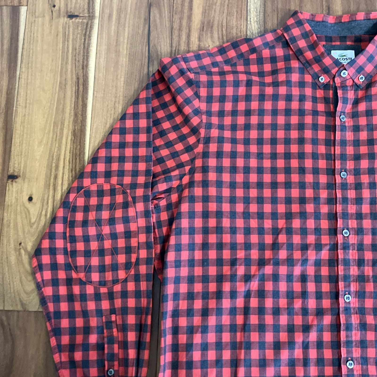 Lacoste Lacoste Men Regular Fit Checkered Button Down Shirt Large 44 Size US L / EU 52-54 / 3 - 7 Thumbnail