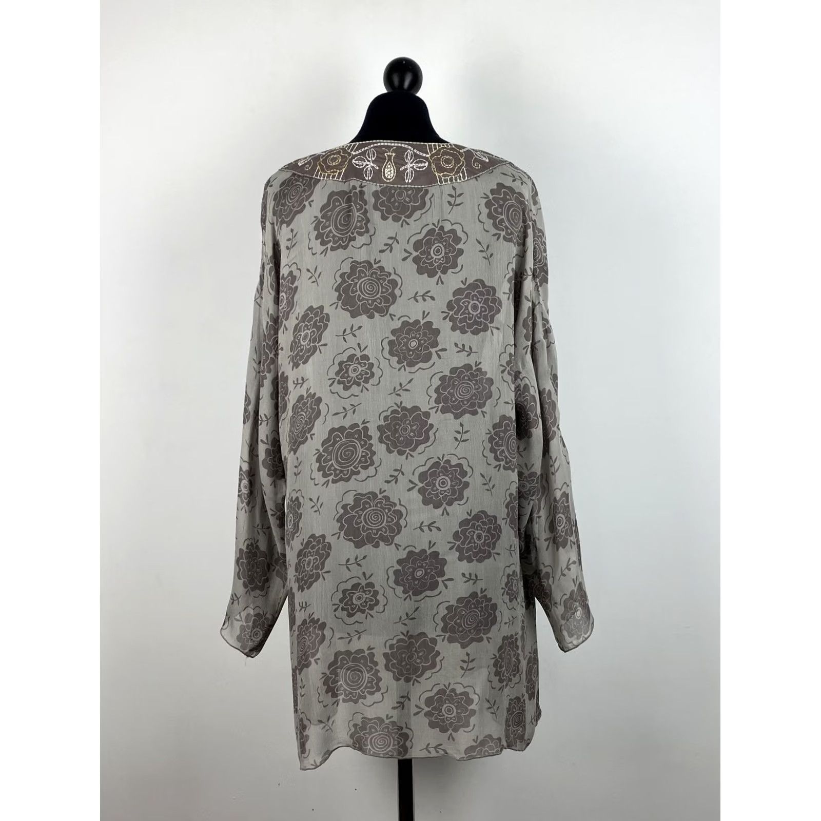 Vintage Gudrun Sjoden Grey Tunic Blouse Shirt L Women Shirt Tunic Grey Size L / US 10 / IT 46 - 4 Thumbnail