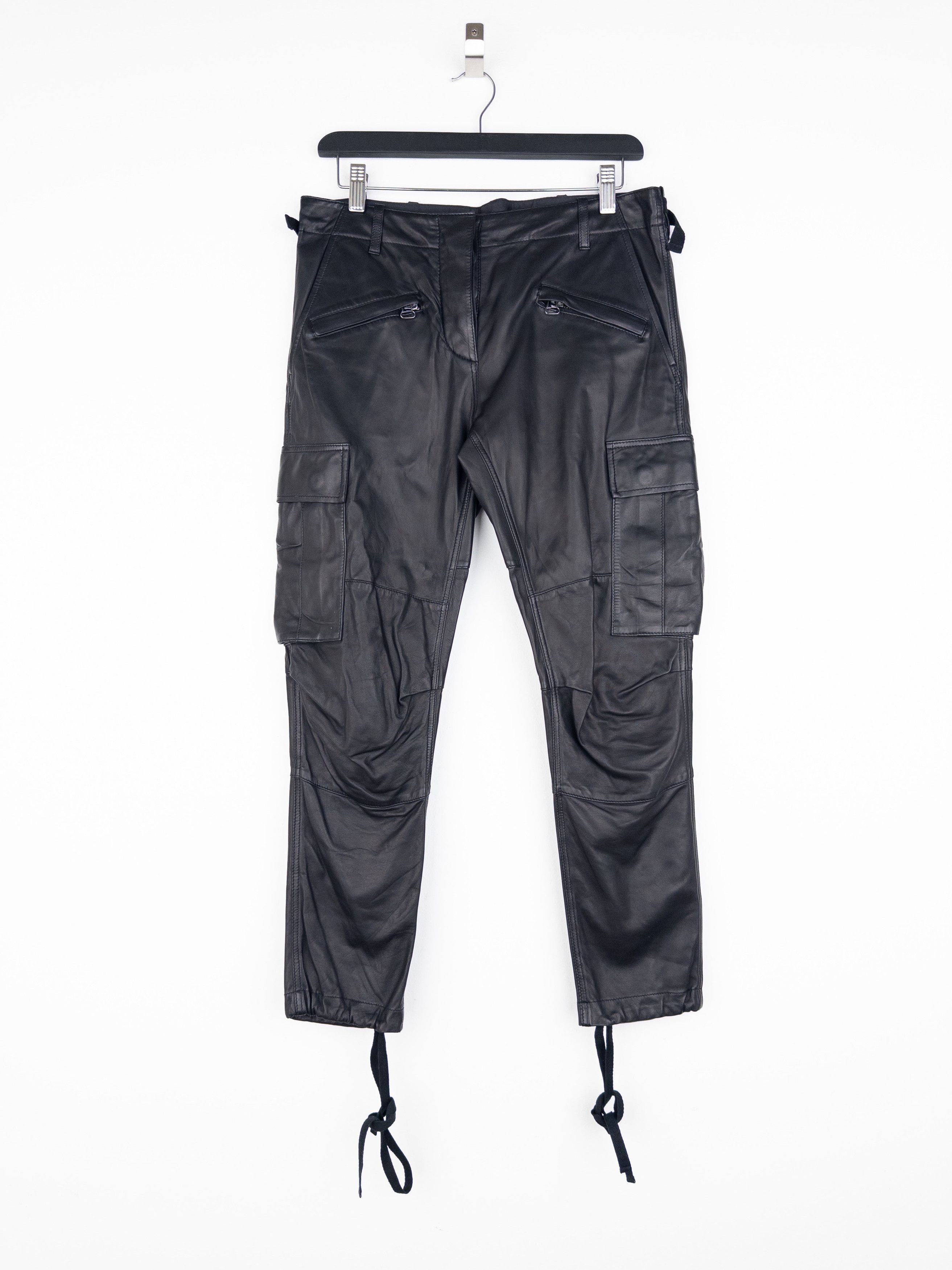 Balmain by Decarnin SS10 Leather Cargo Biker Pants Size 26" / US 2 / IT 38 - 1 Thumbnail