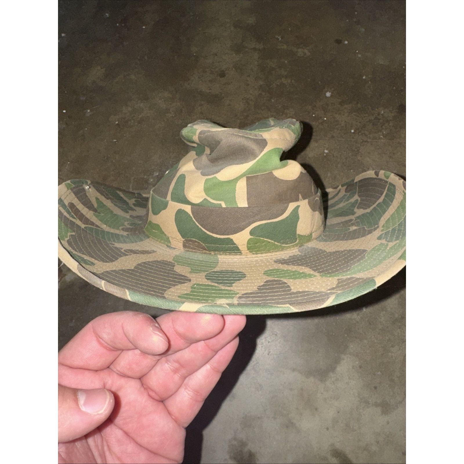 Vintage Camo Safari Hat Size 7 Green/Tan/Brown Size ONE SIZE - 5 Thumbnail