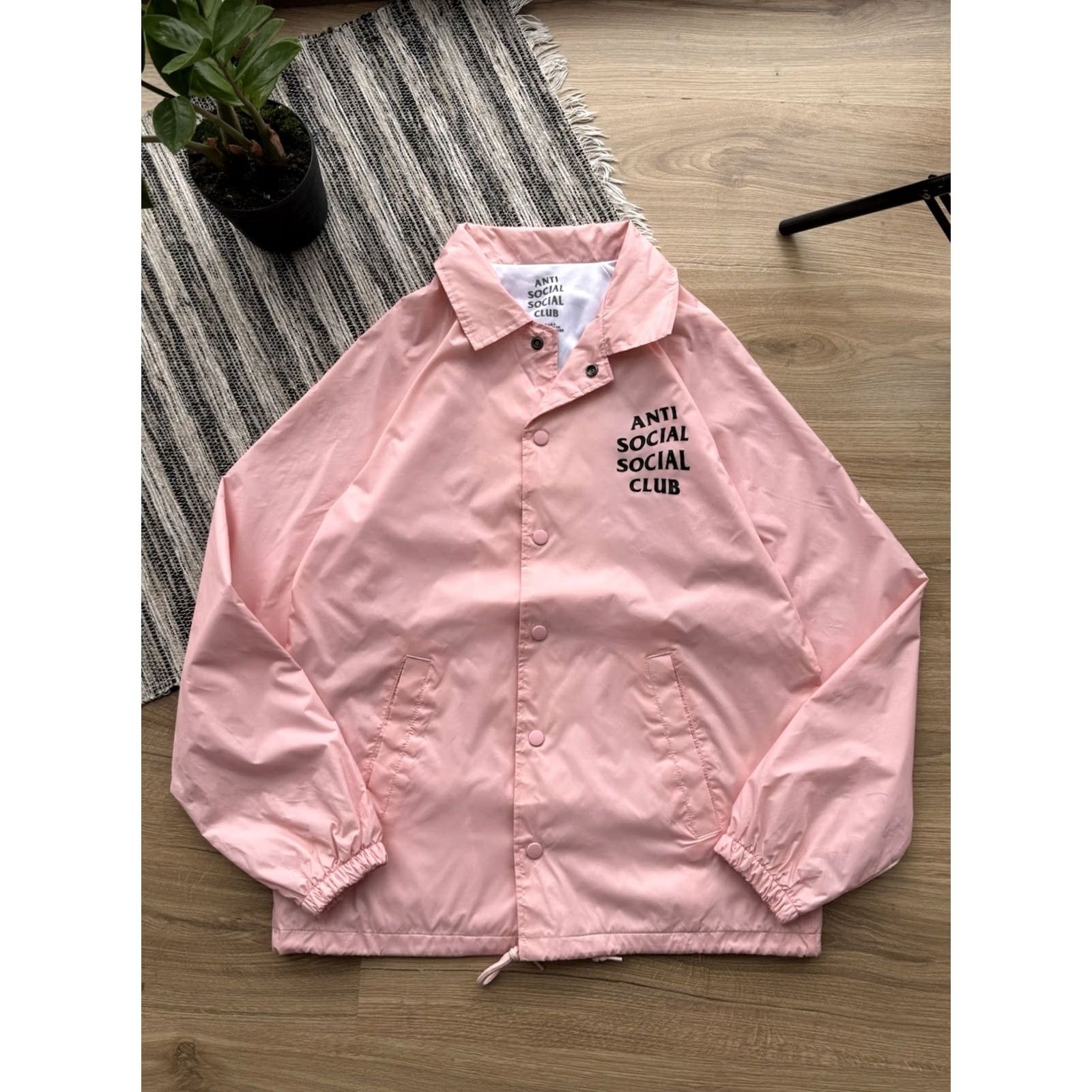 Anti Social Social Club VINTAGE Anti Social Social Club Jacket Mens Windbreaker Pink S USA Made Nylon Chest 53cm Length 69cm Size US S / EU 44-46 / 1 - 4 Thumbnail