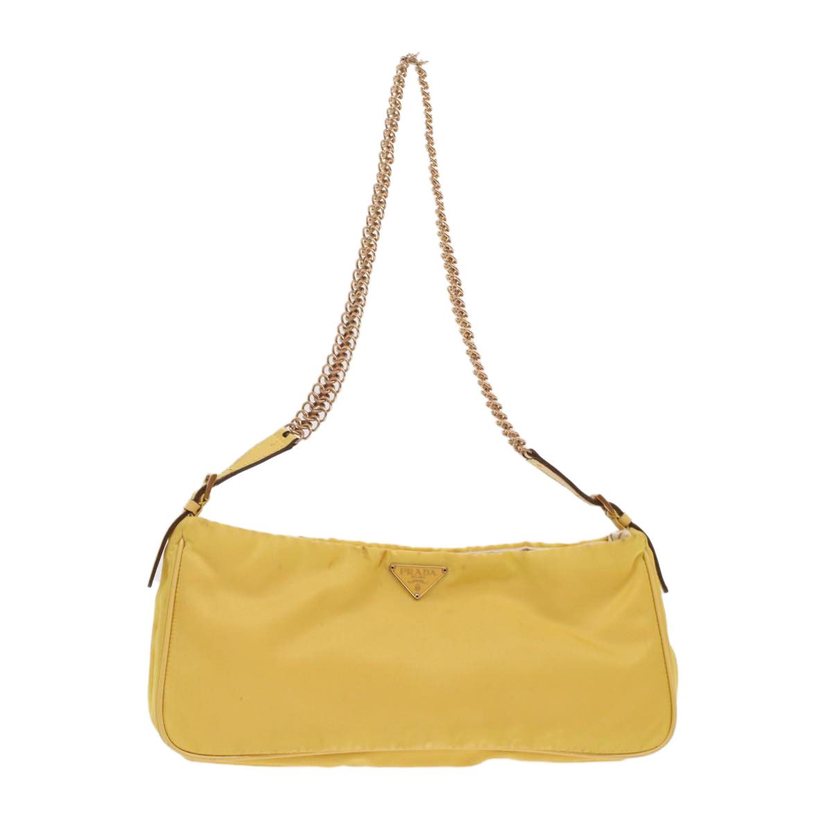 Prada PRADA Chain Shoulder Bag Nylon Yellow Auth hk780 Grailed