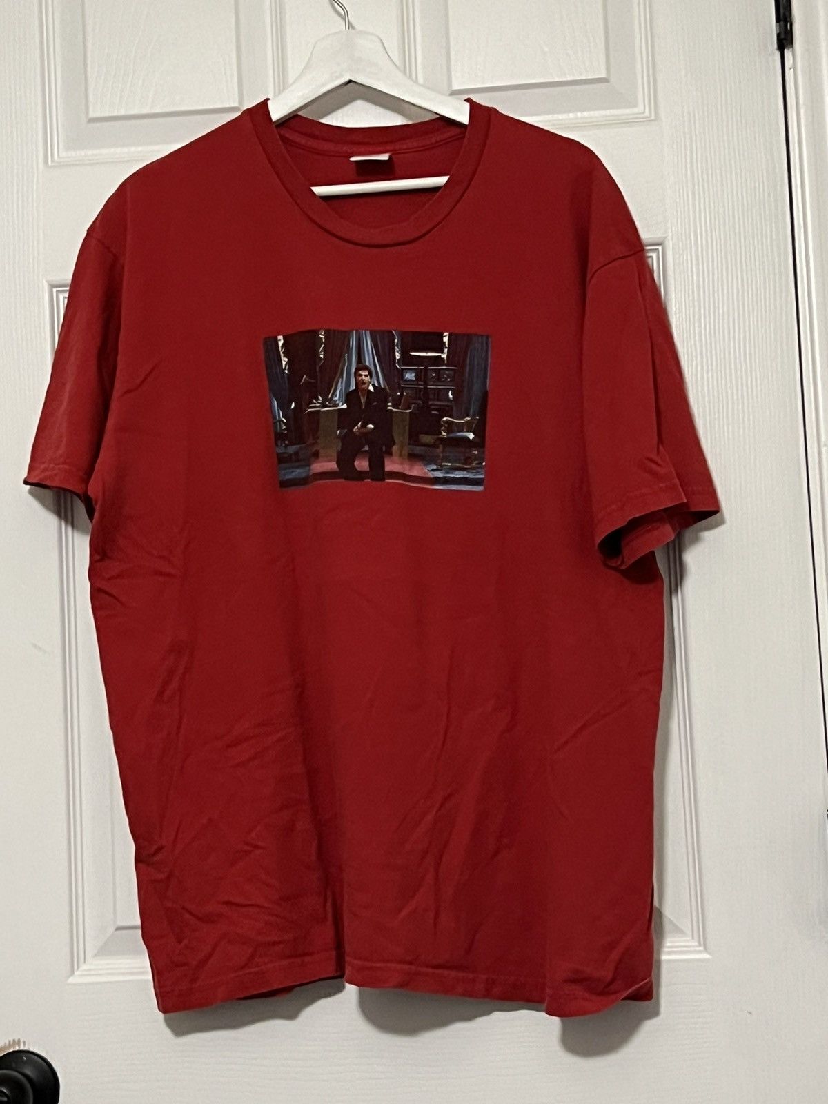 image of Supreme X Scarface Tony Montana Tee in Red, Men's (Size XL)