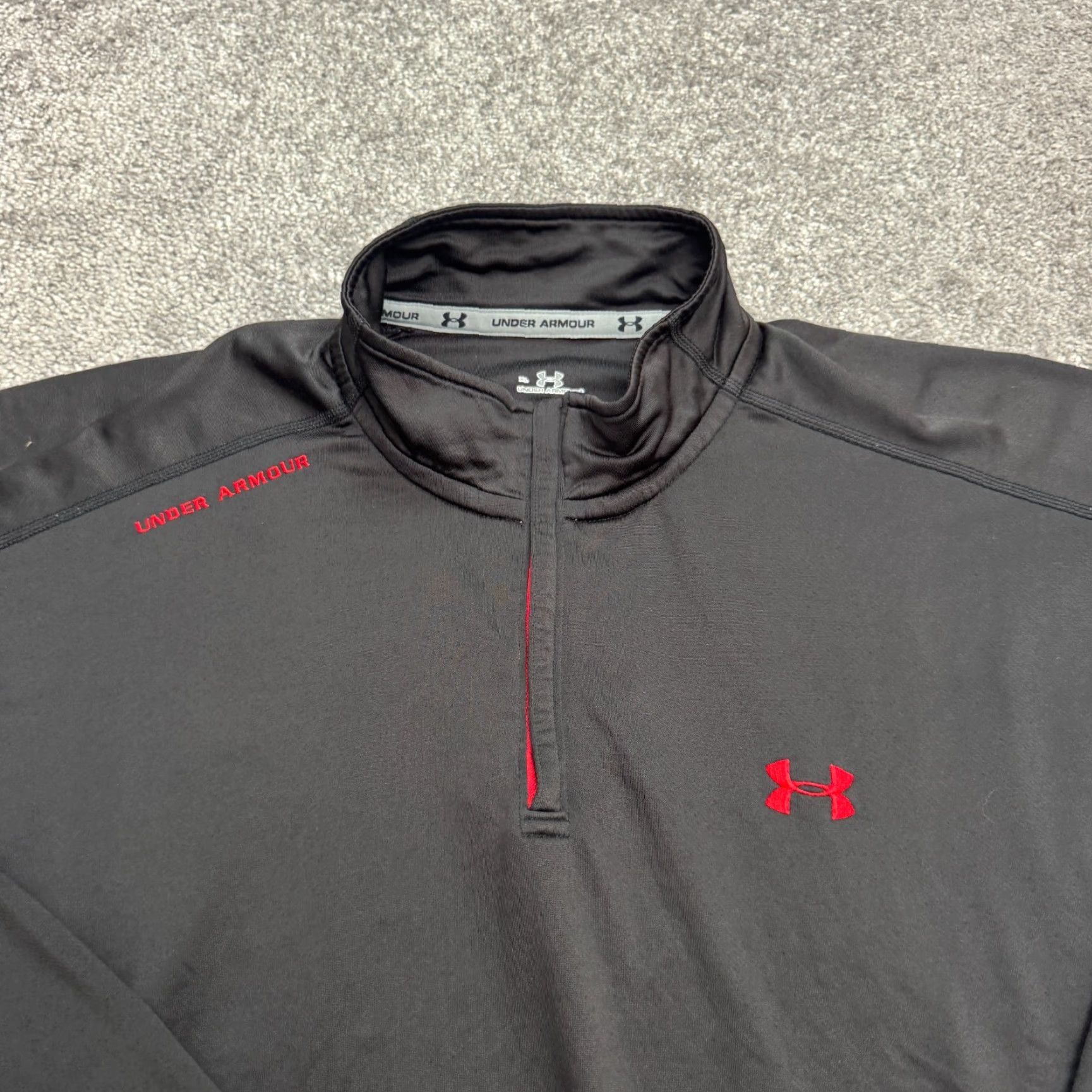 Under Armour Under Armour Active Jacket 1/4 Zip Pullover Mens XL Black Embroidered Athleisure Jacket Size US XL / EU 56 / 4 - 3 Thumbnail