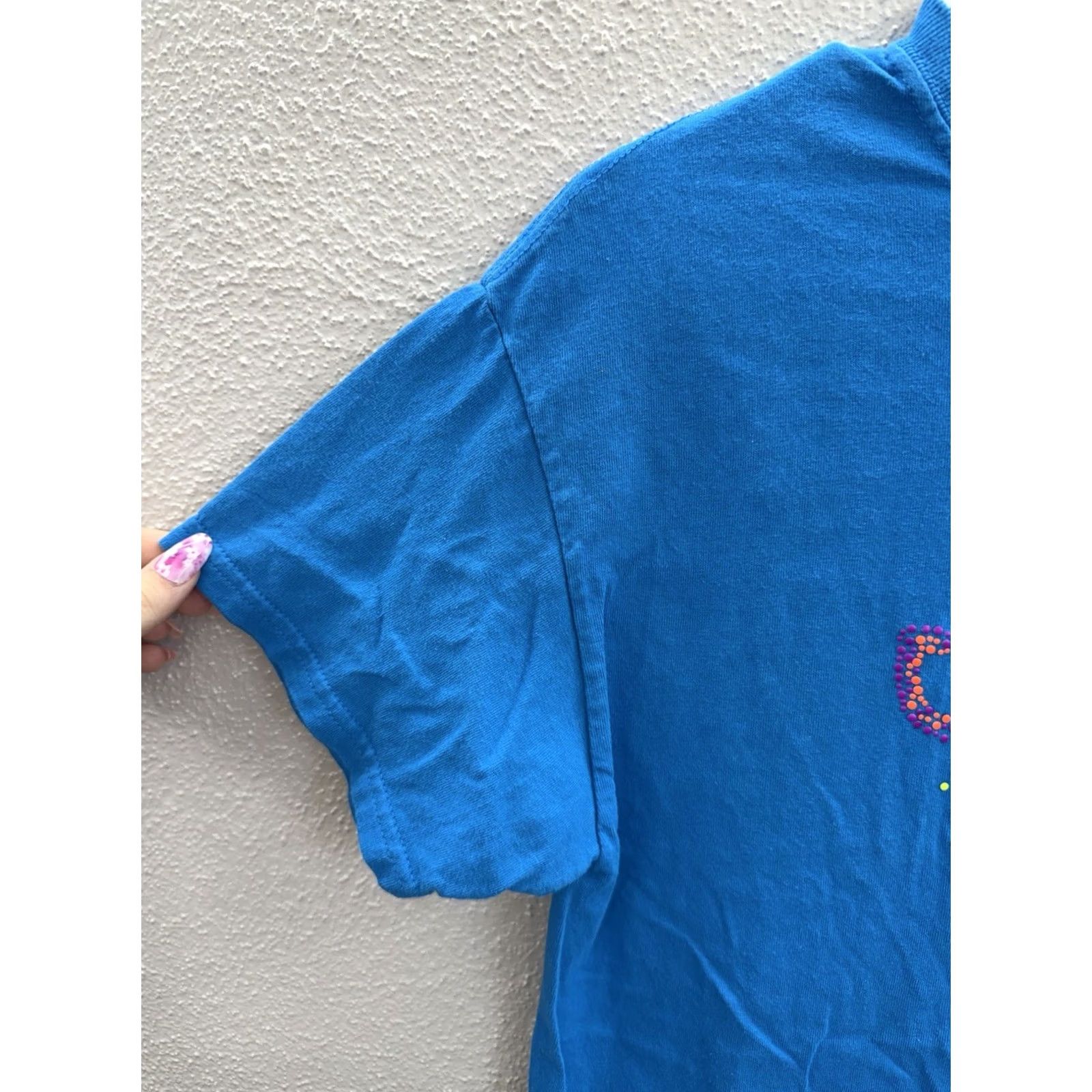 Gildan Gildan T-Shirt Medium Blue Ocean City Maryland Textured Short Sleeve Casual Shirt Adults Regular Size M Blue 90s City College Size M / US 6-8 / IT 42-44 - 3 Thumbnail