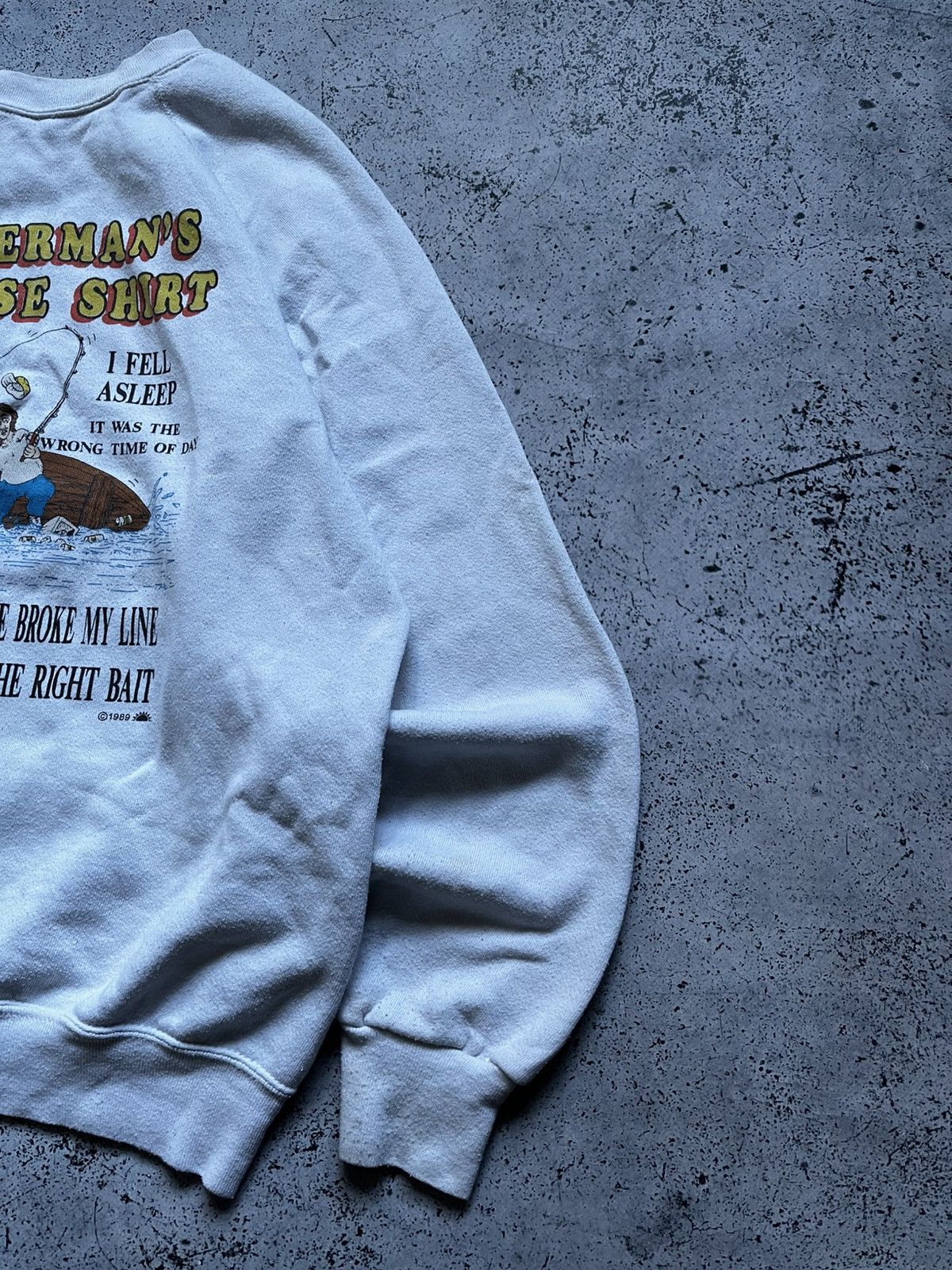 Vintage Vintage 1989 Fisherman’s Excuse Shirt White Sweatshirt Humor Size US L / EU 52-54 / 3 - 7 Thumbnail