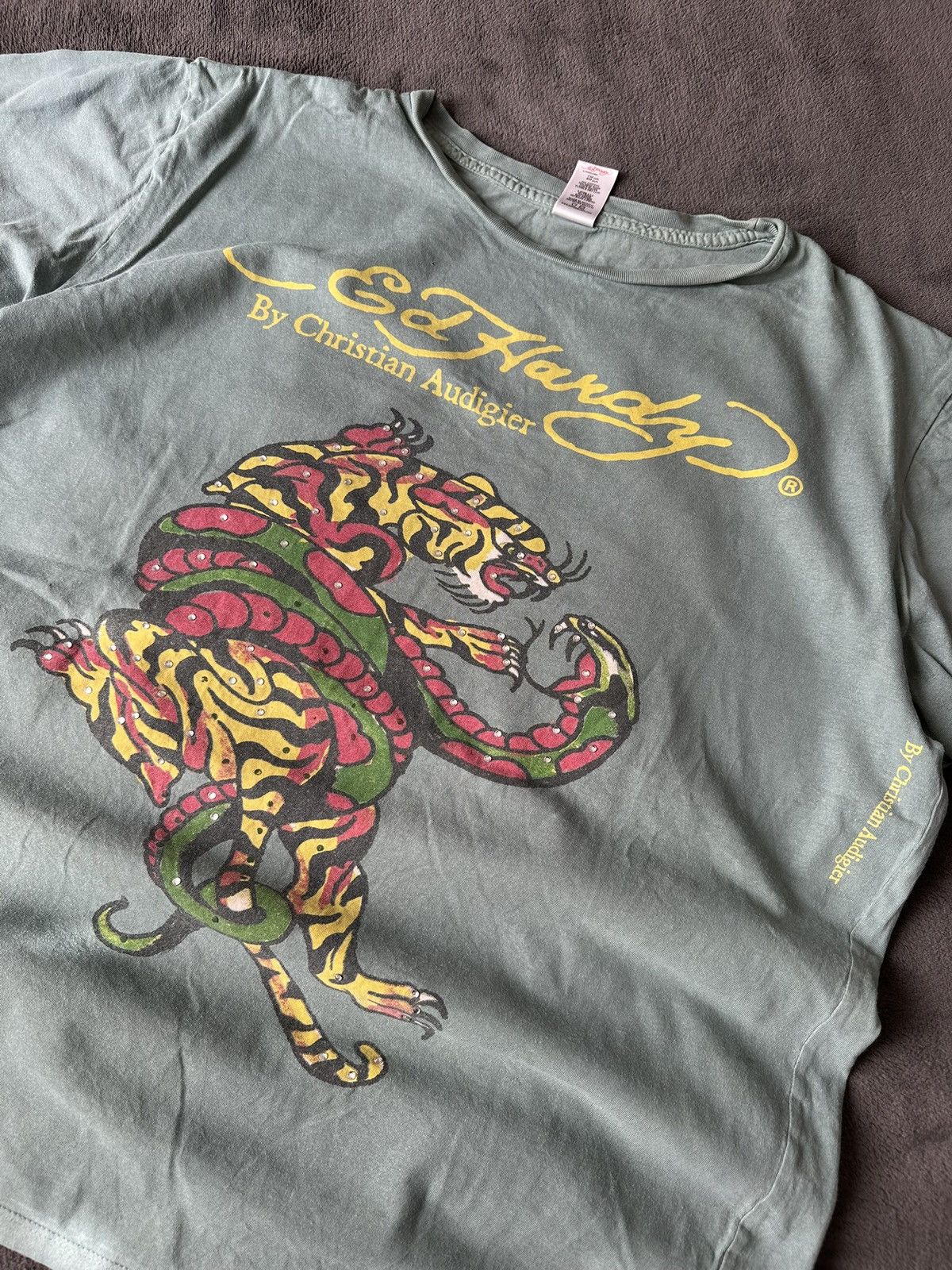 Christian Audigier × Ed Hardy × Vintage Y2K Ed Hardy Tee Tattoo Tiger Logo Size US XL / EU 56 / 4 - 5 Thumbnail