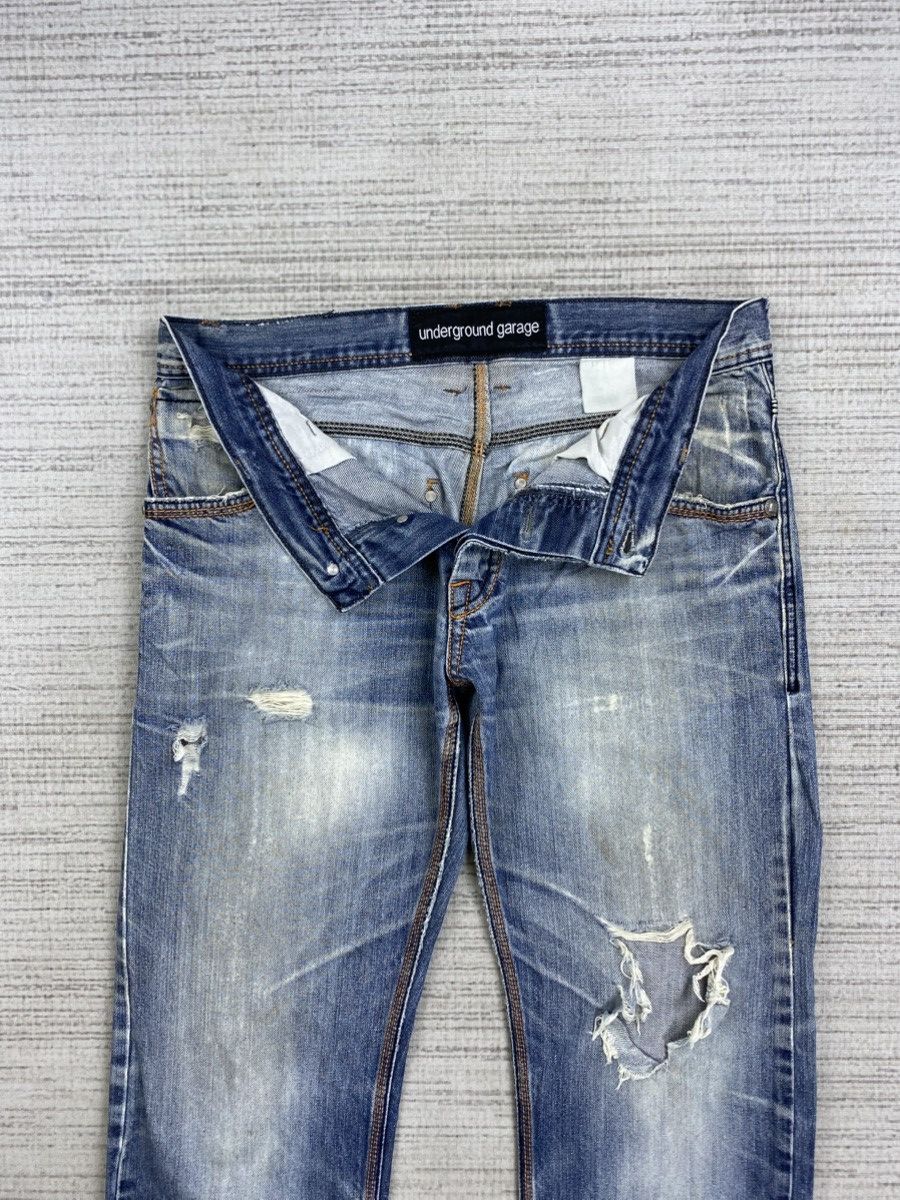 Japanese Brand Vintage Underground Garage Distressed Denim Jeans Size US 34 / EU 50 - 9 Thumbnail