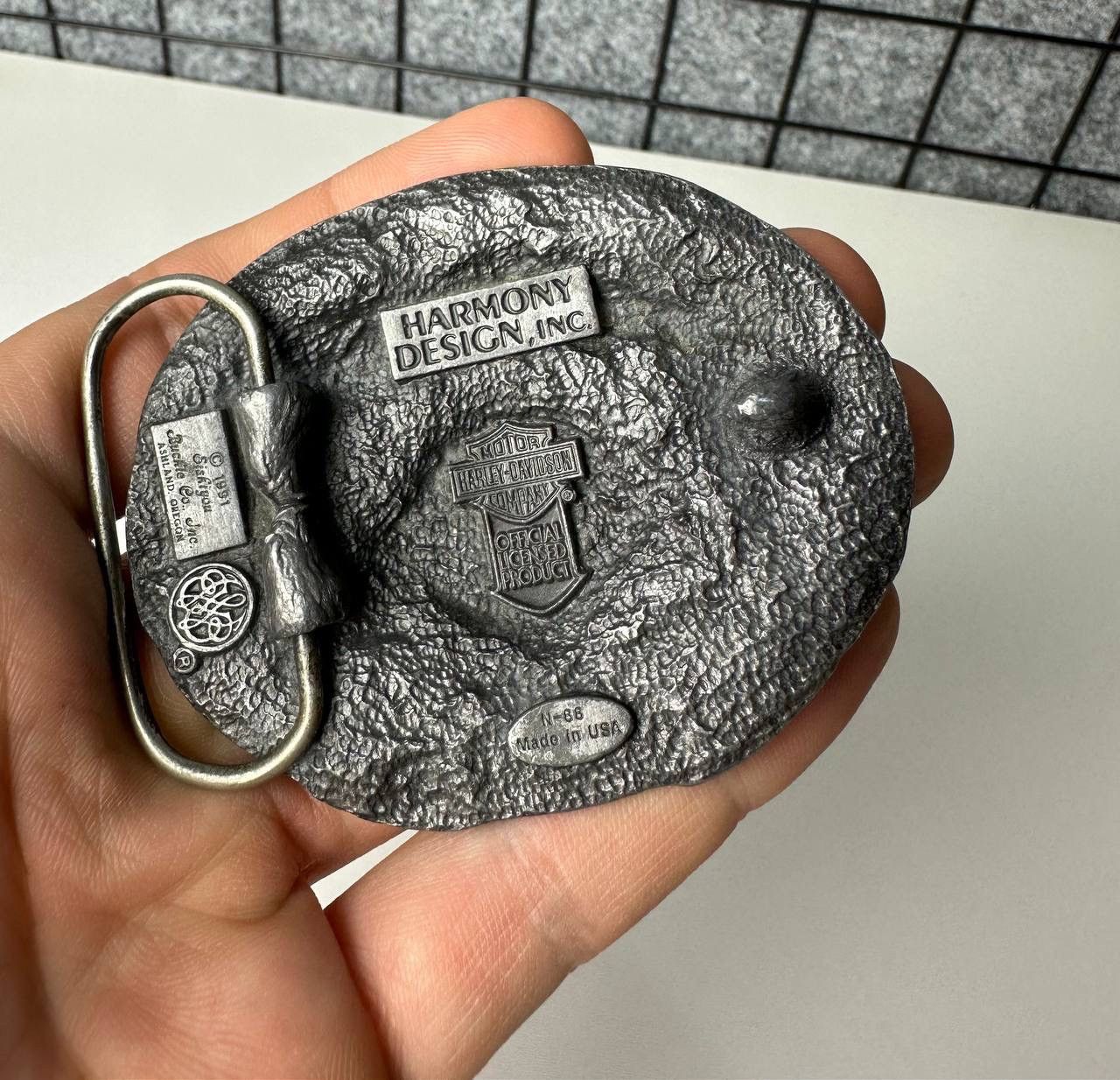 Vintage Harley Davidson belt buckle rider 1991 Size ONE SIZE - 3 Thumbnail