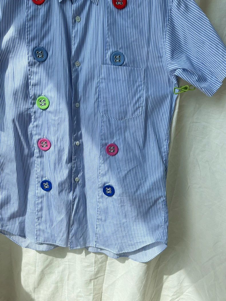 Comme des Garcons Comme Des Garcons Blue and white striped short sleeve shir Size US S / EU 44-46 / 1 - 6 Thumbnail