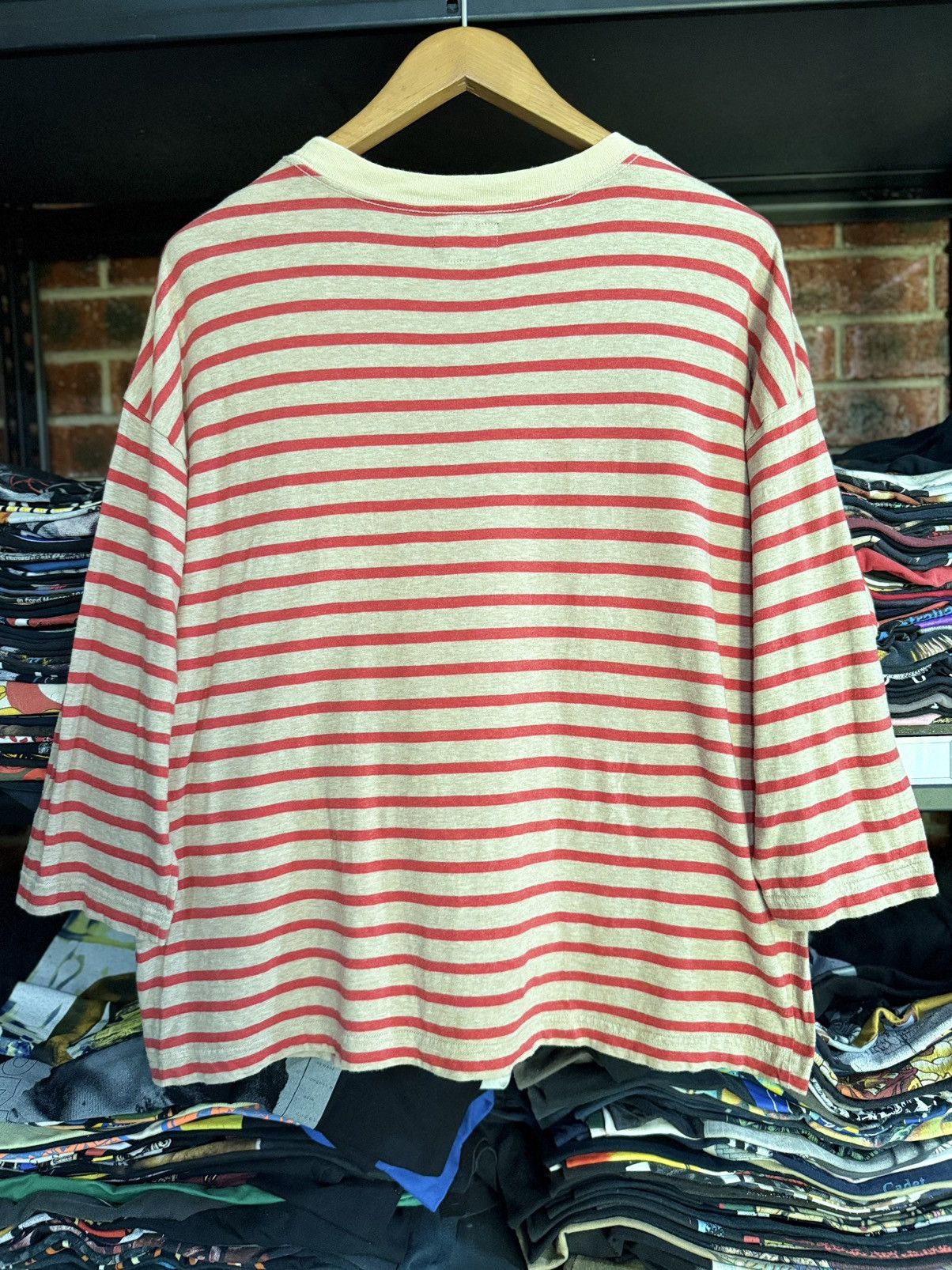 Stussy × Vintage Vintage Stussy Stripe 3Q Japan Grunge Tee Size US L / EU 52-54 / 3 - 8 Thumbnail