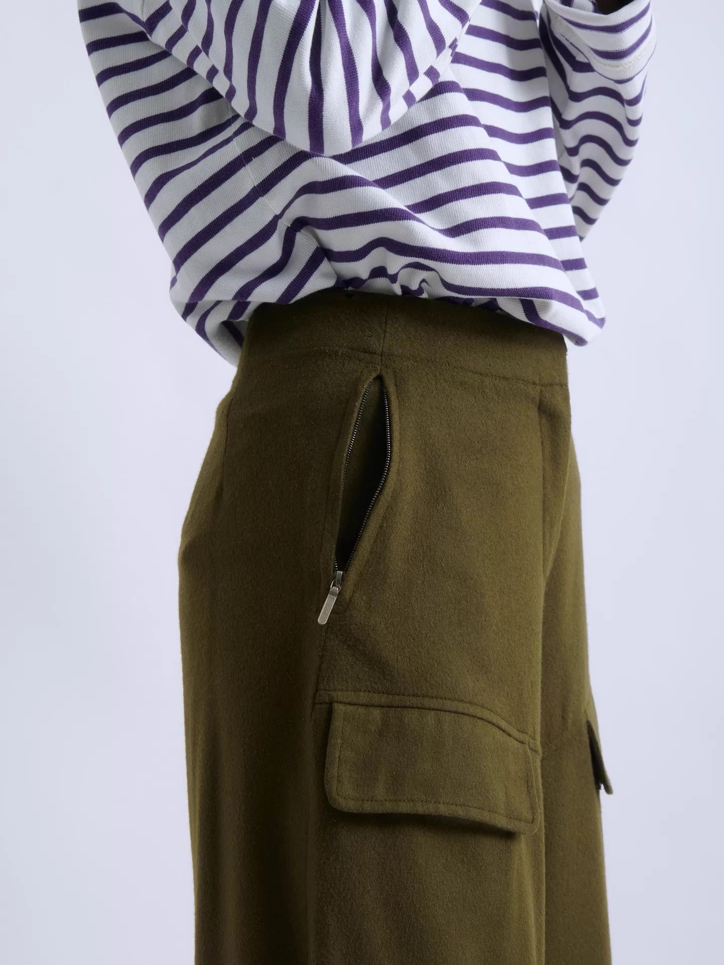 Sportmax SPORTMAX Wool Wide-Leg Cargo Pants Velcro Cuffs 34 Size 26" / US 2 / IT 38 - 7 Thumbnail