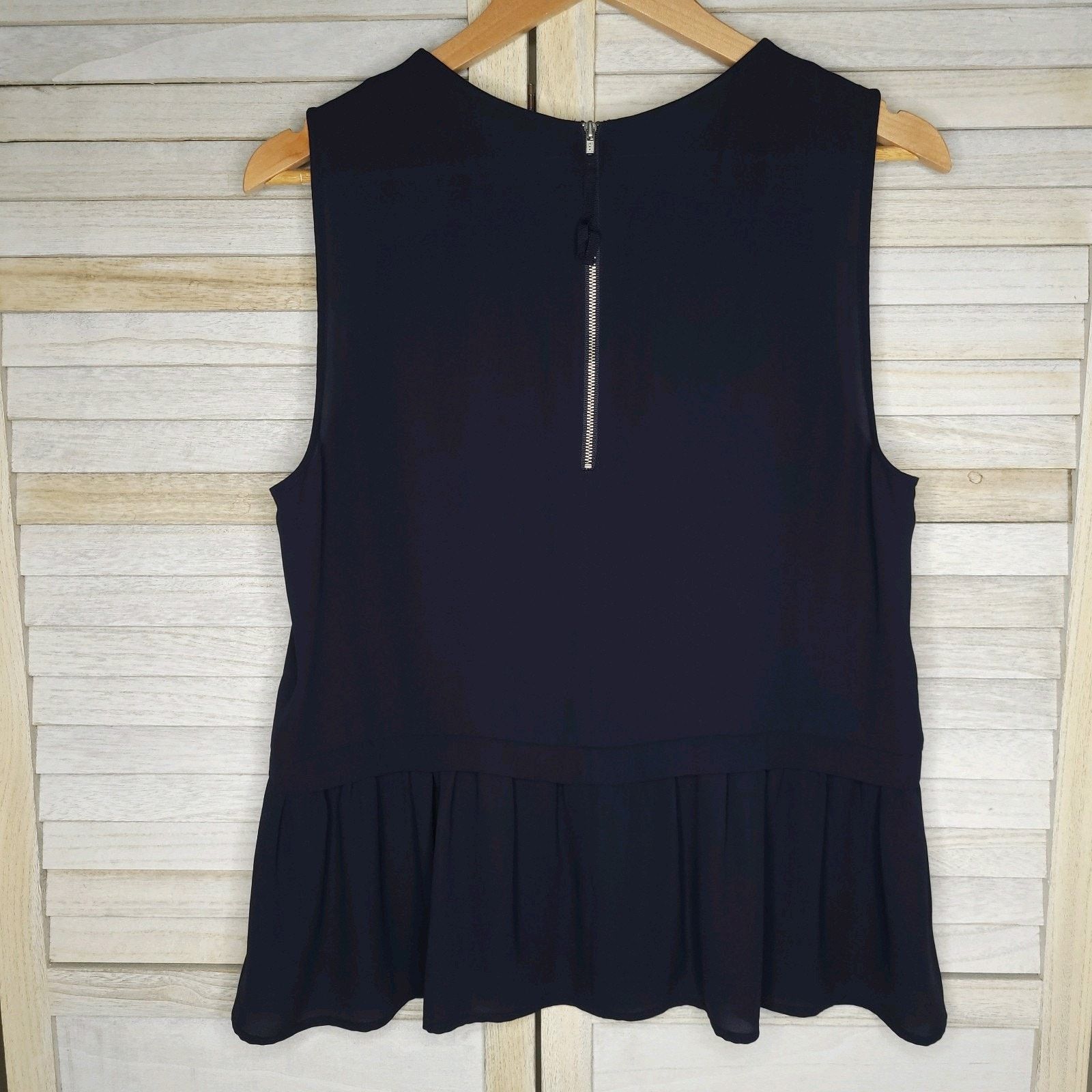 J.Crew J.Crew peplum top sleeveless dark blue zip back womens Size M / US 6-8 / IT 42-44 - 8 Thumbnail