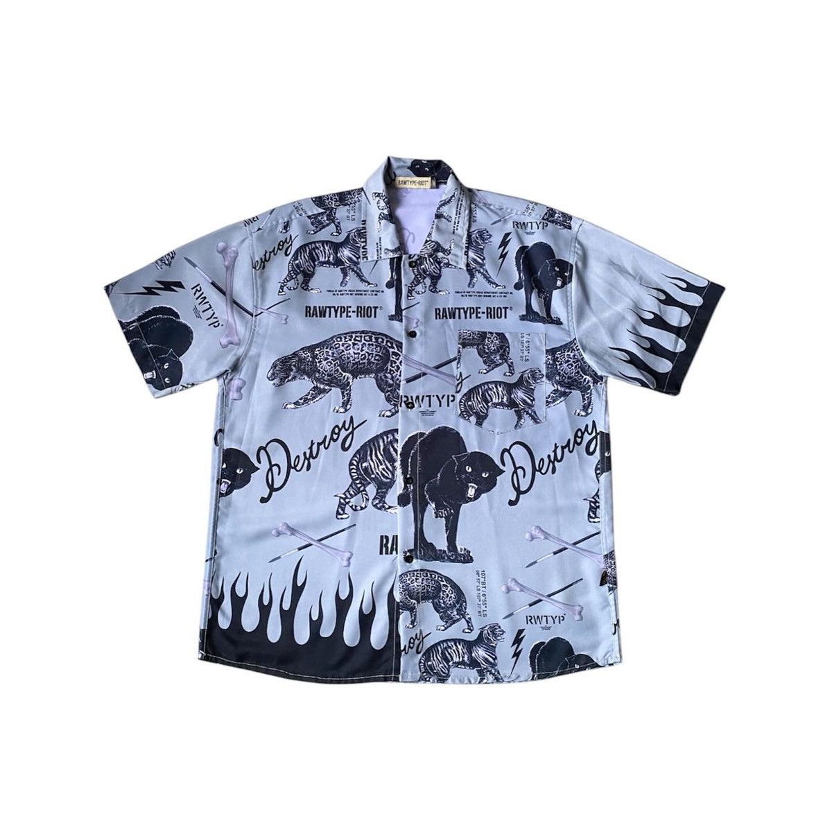 Japanese Brand Rawtyperiot Animal Destroy Shirt Button Size US L / EU 52-54 / 3 - 1 Thumbnail