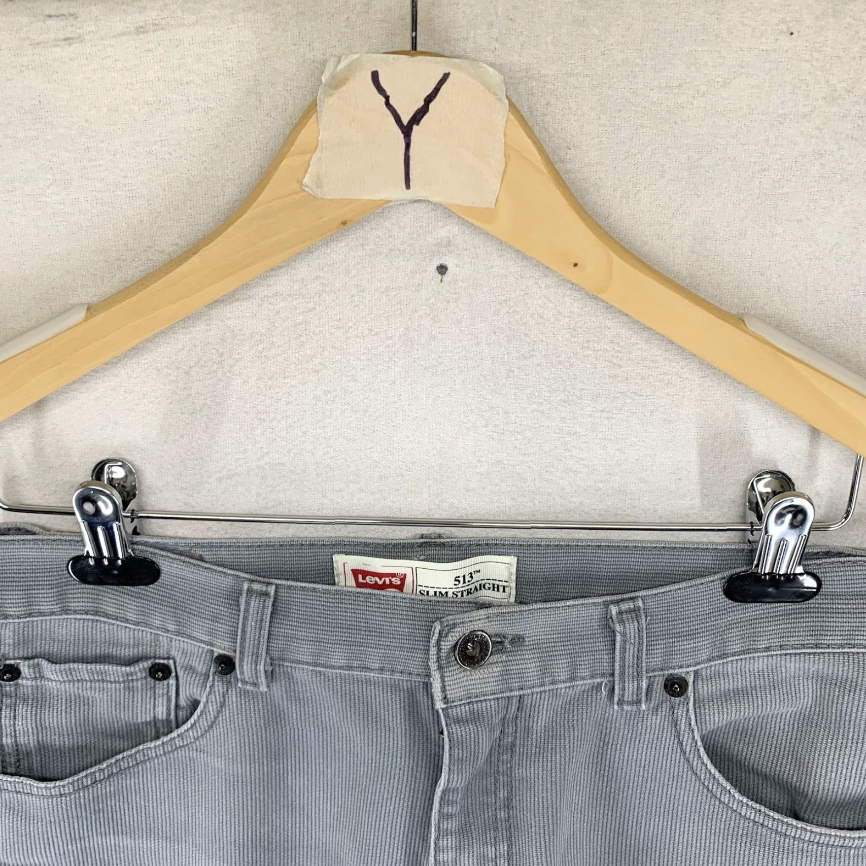 Levi's Levi's Women's Corduroy Pants Slim Straight High Rise Gray 30 Regular Casual City Boho Grunge 100% Cotton Size 30" / US 8 / IT 44 - 7 Thumbnail