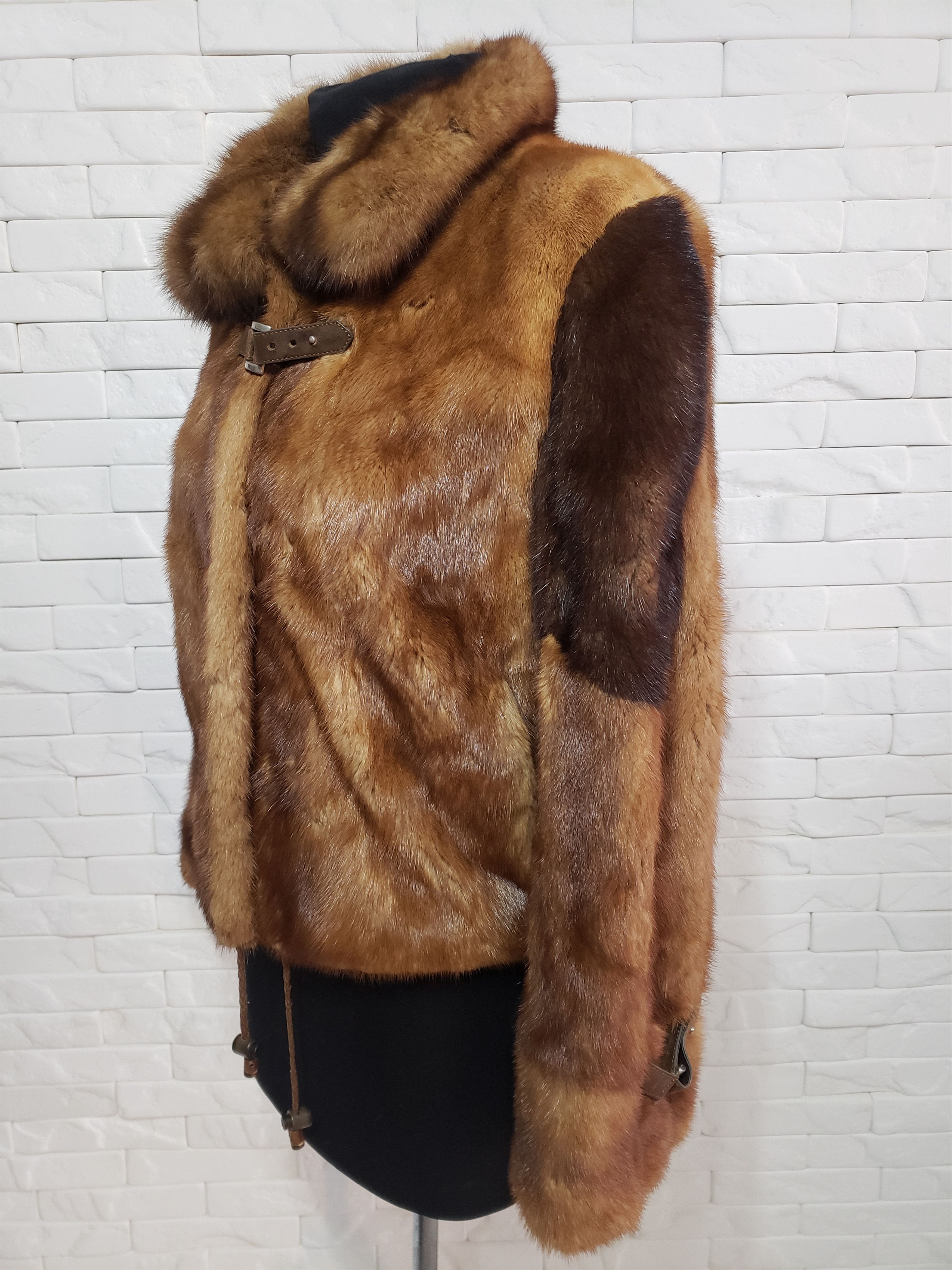 Stylish women's mink coat.