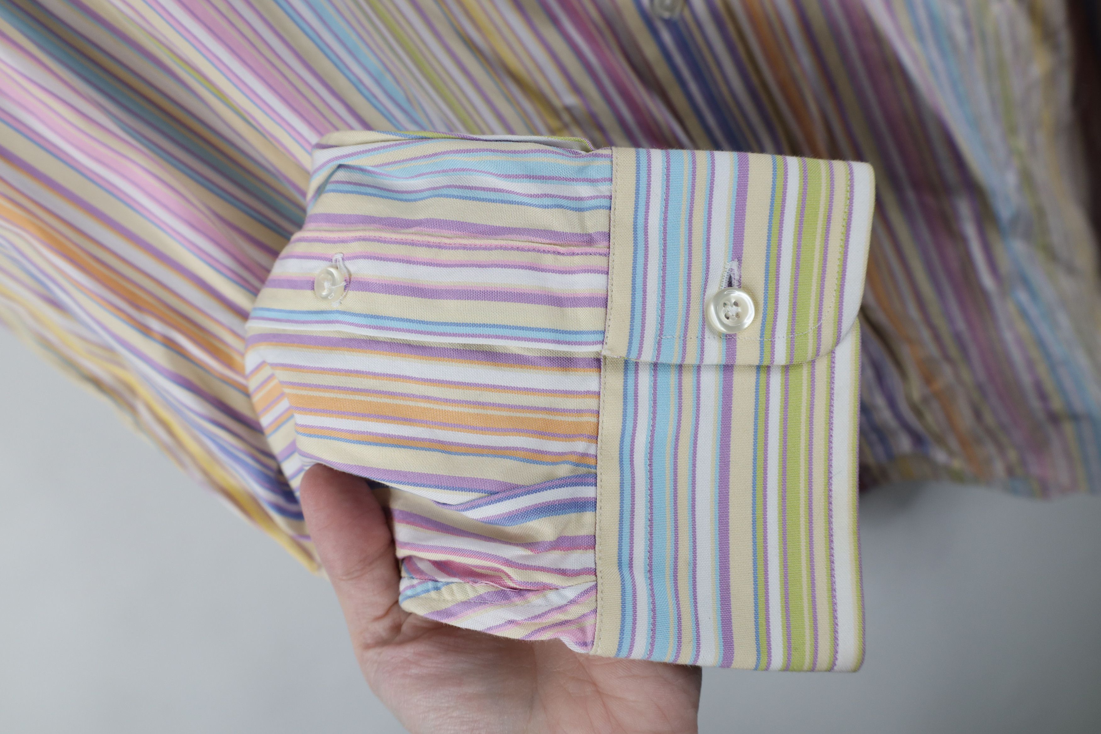 Lands' End Vintage Lands End Striped Pinpoint Oxford Button Down Shirt Size US L / EU 52-54 / 3 - 4 Thumbnail