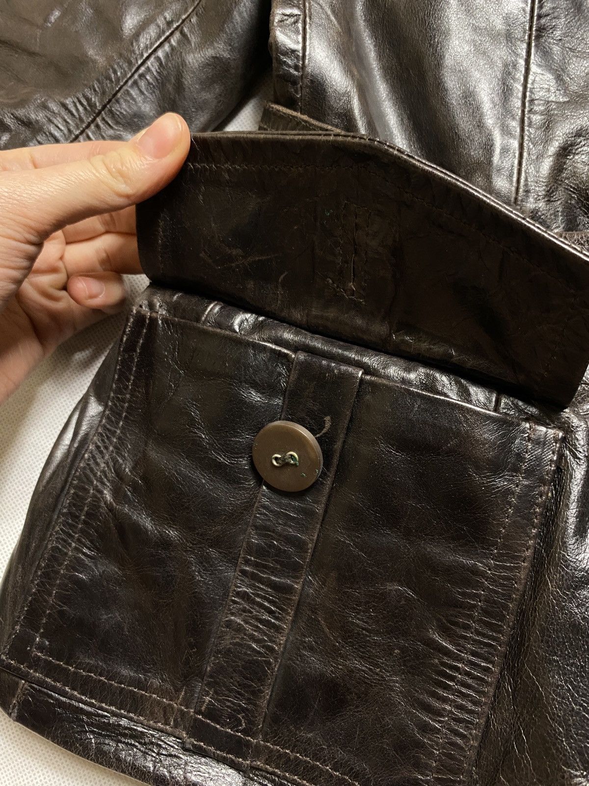 Vintage Ventcouvert Brown leather fitted jacket vintage oldmoney y2k Size S / US 4 / IT 40 - 10 Thumbnail