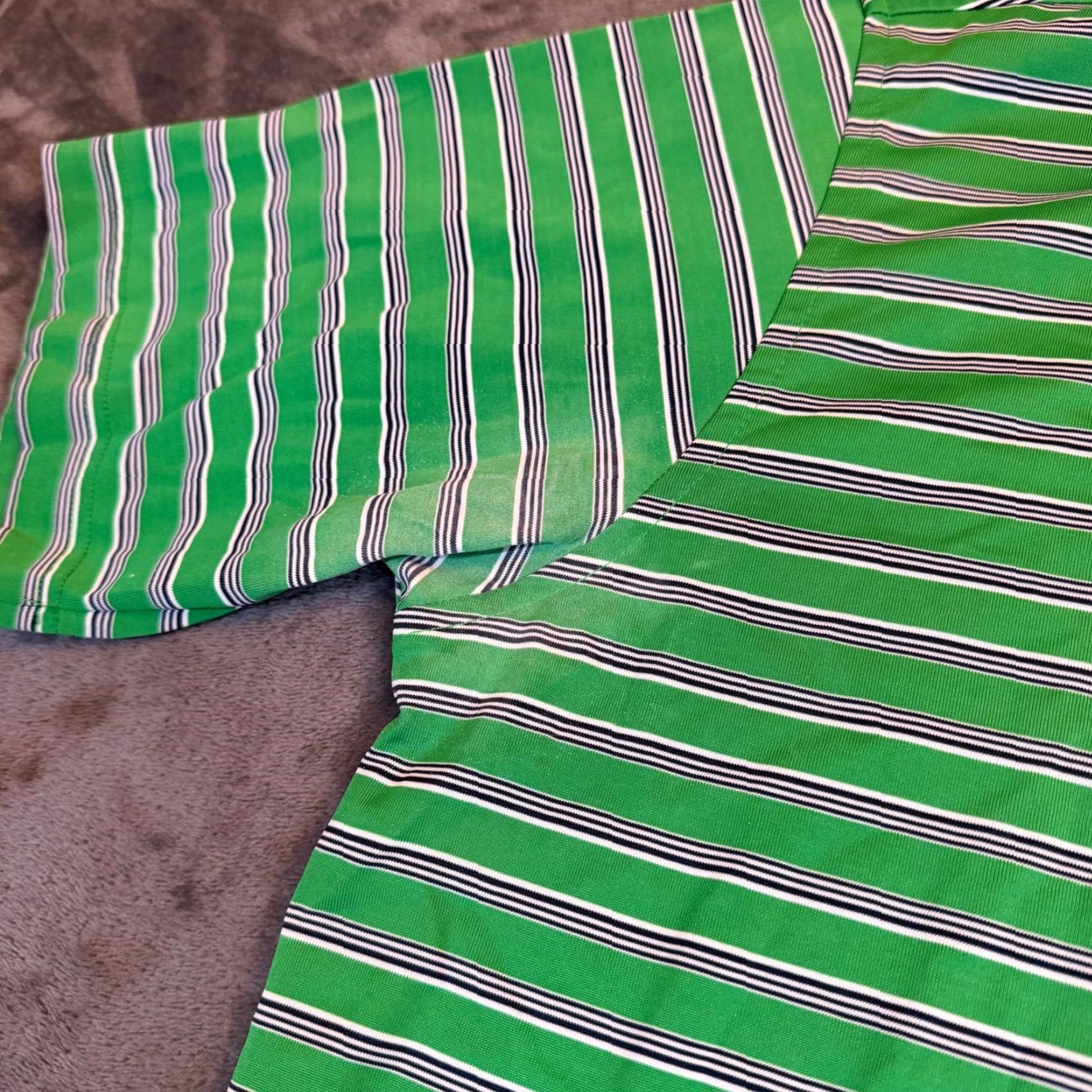 Vintage Walt Hagen Essentials Polo Shirt Striped Green Short Sleeve Mens Large Size US L / EU 52-54 / 3 - 5 Thumbnail