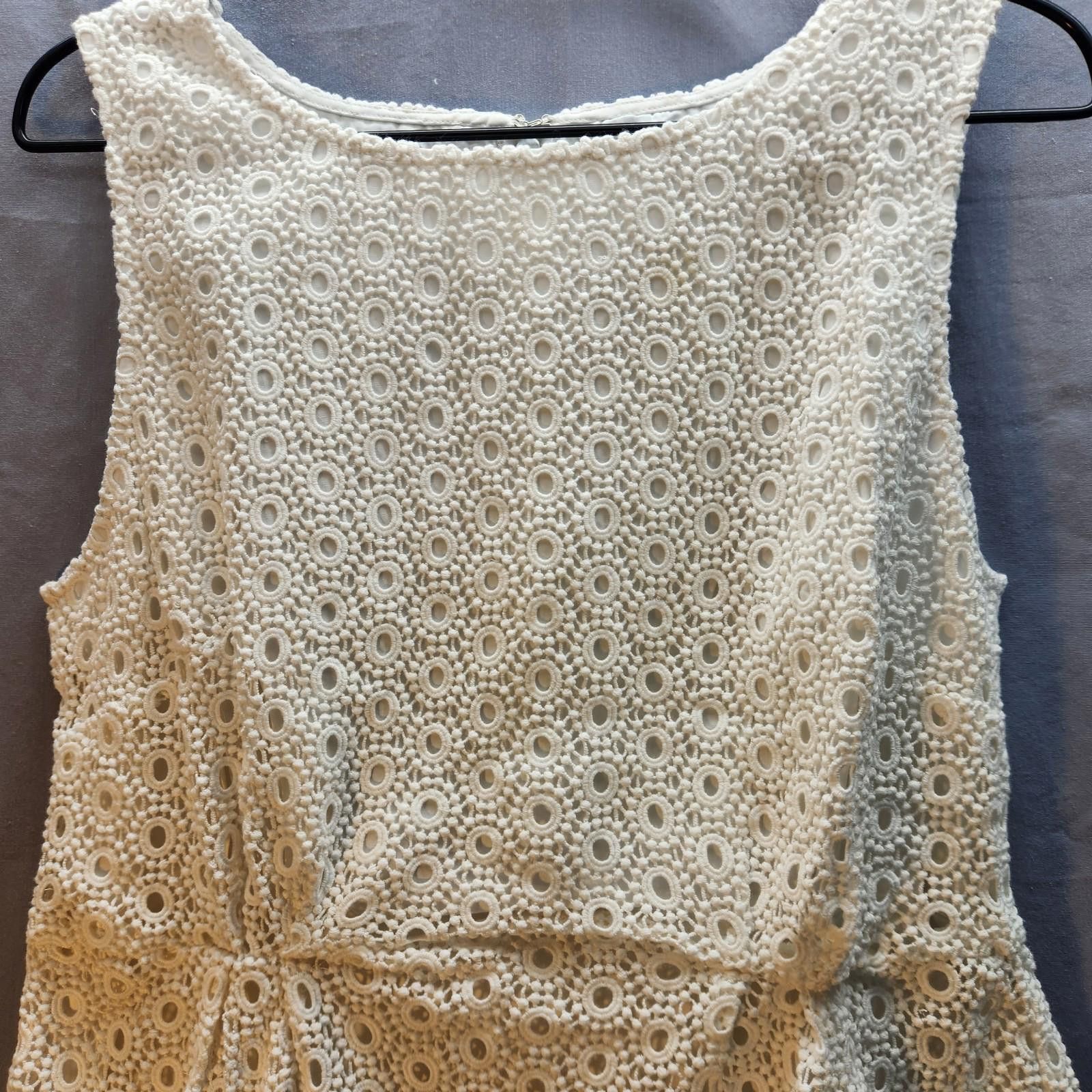 Designer Garnet Hill Eyelet Lace Cocktail Dress White Size 14 NWOT Size XL / US 12-14 / IT 48-50 - 2 Thumbnail