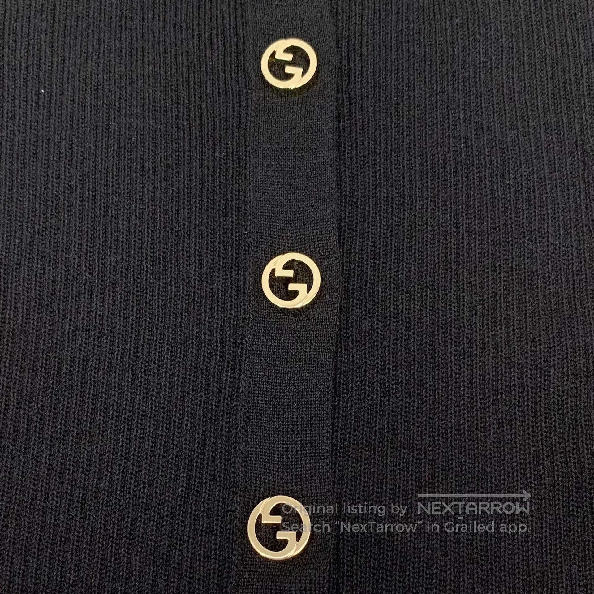 Gucci Guicci Black wool single-breasted long sleeve knit cardiga Size L / US 10 / IT 46 - 6 Thumbnail