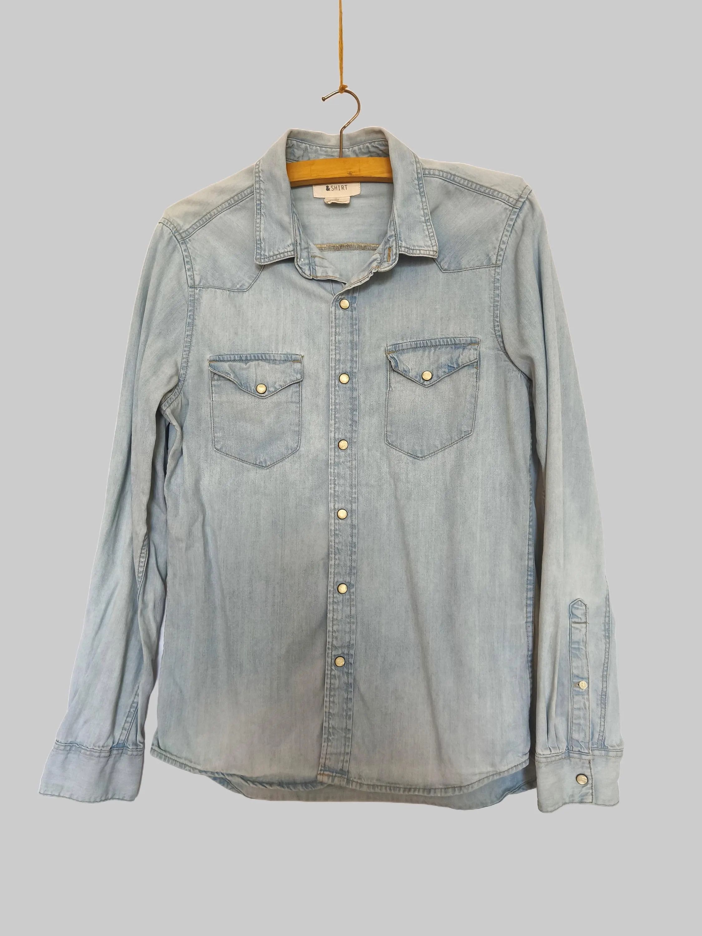 Other Vintage denim men`s shirt, 90s button down pearl snap studs Size US S / EU 44-46 / 1 - 4 Thumbnail