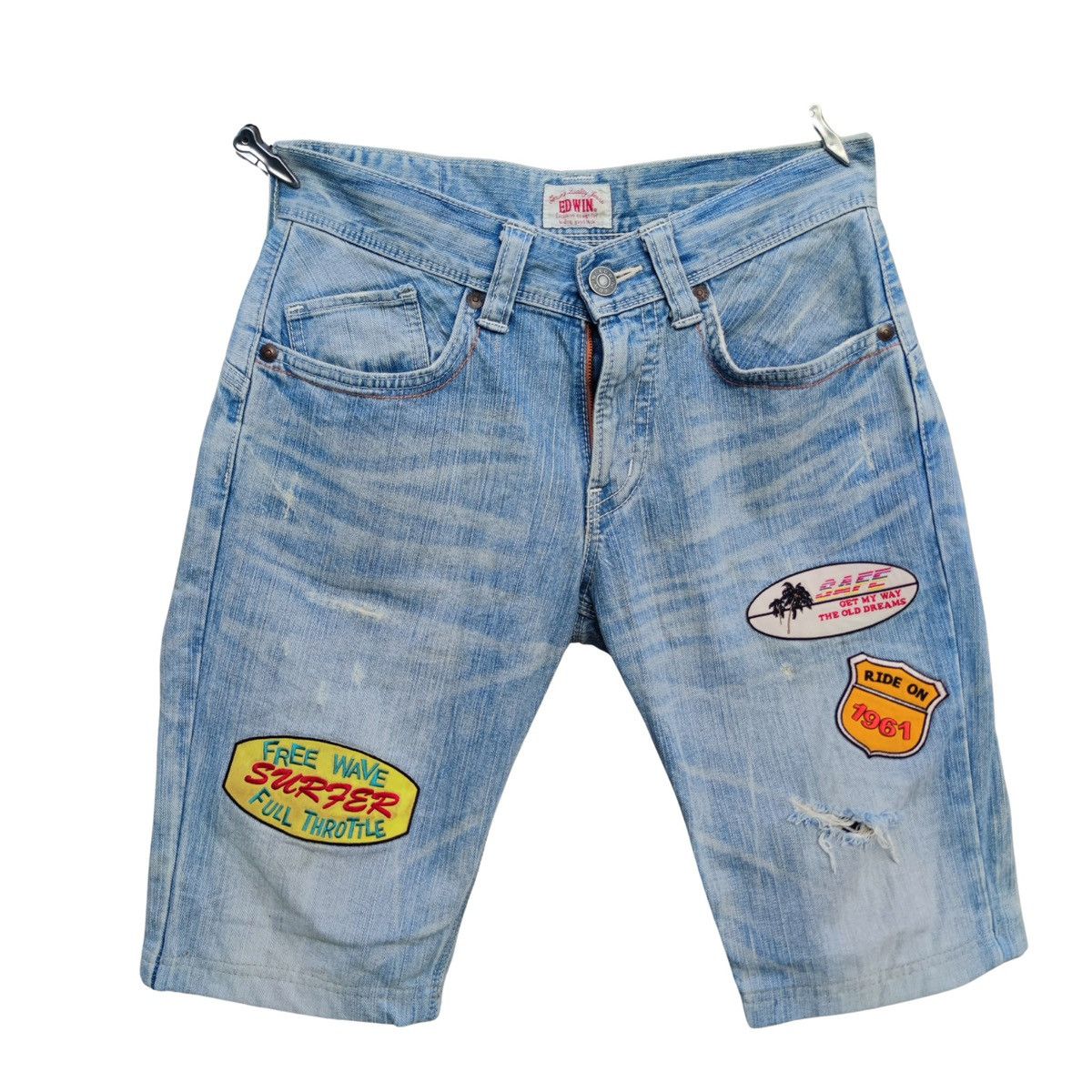 Edwin × Japanese Brand × Vintage Edwin With Surf Patch Denim Shorts Size US 30 / EU 46 - 1 Thumbnail