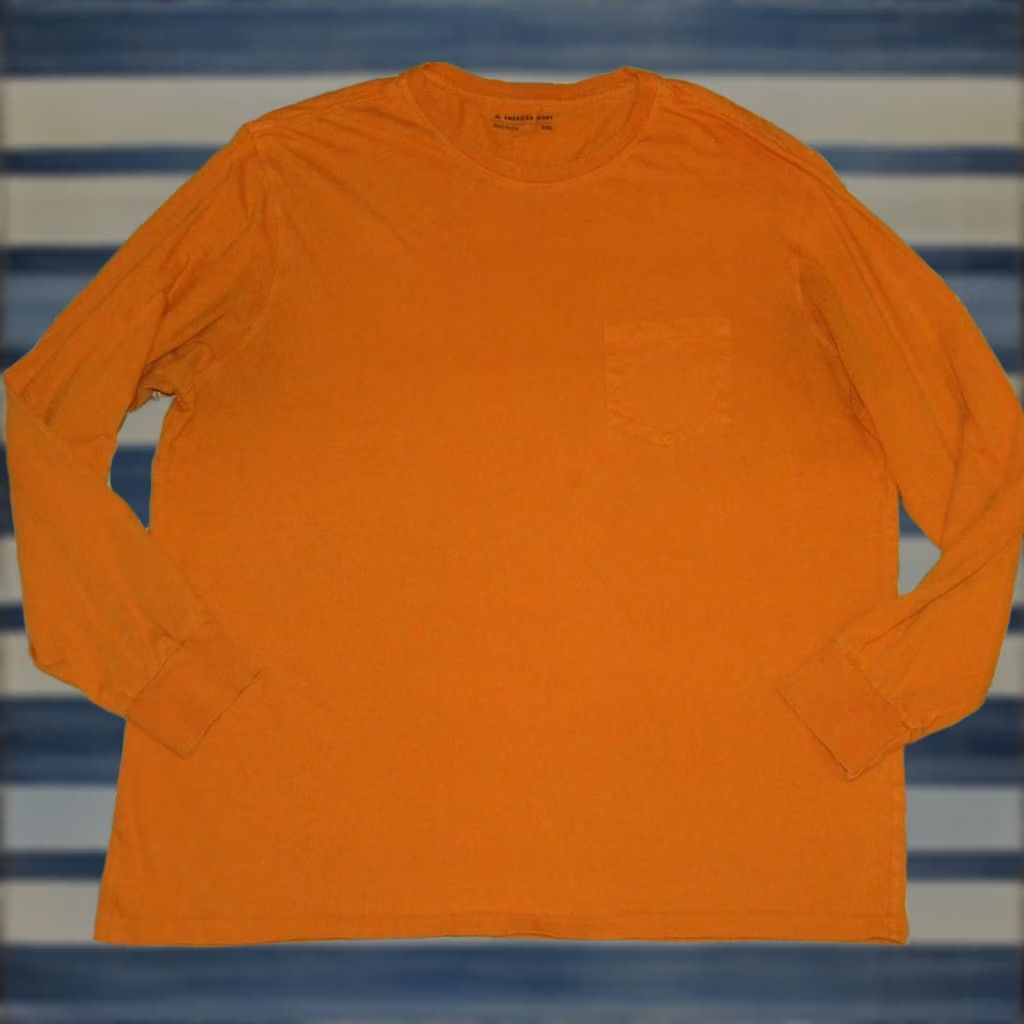 Vintage AMERICAN GIANT Orange Cotton Long Sleeve Shirt Made In USA XXL Mens Size US XXL / EU 58 / 5 - 1 Thumbnail