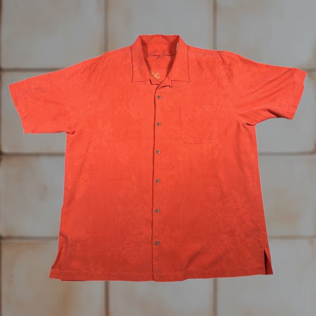 Tommy Bahama VINTAGE Tommy Bahama Shirt Adult XL Orange Camp Silk Calypso Heat Y2K Size US XL / EU 56 / 4 - 1 Thumbnail