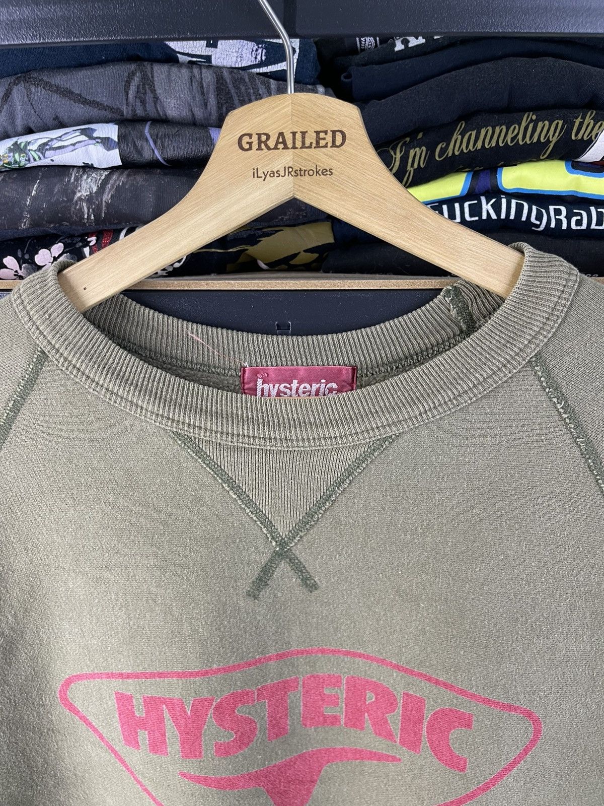 Hysteric Glamour 1990's Vintage Hysteric Glamour Spellout Logo Moss Green Size US L / EU 52-54 / 3 - 15 Thumbnail
