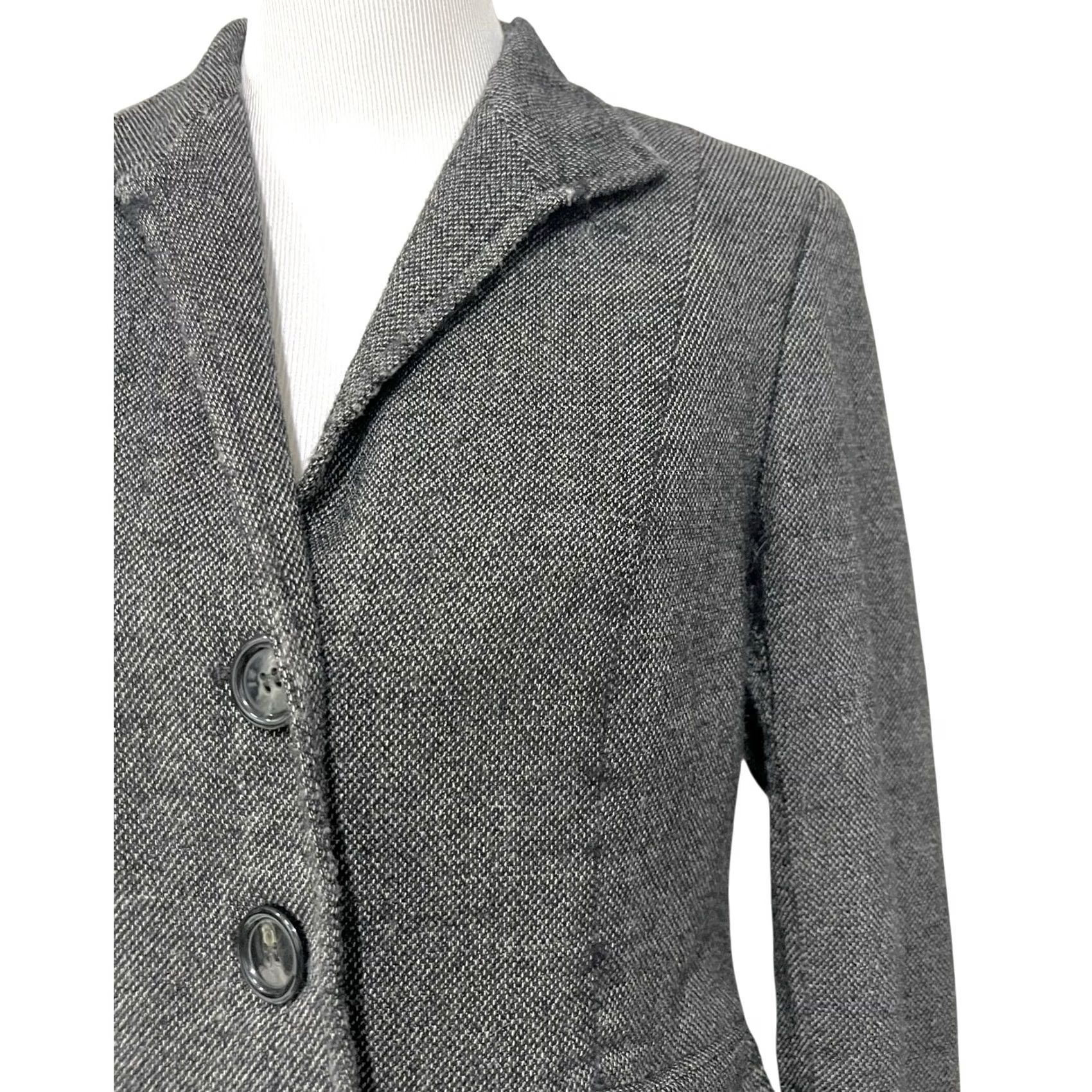 Vintage Lafayette 148 New York Wool Textured Tweed Blazer Sz 12 Stretch Career Luxury Blazer Women Wool Textured Tweed Blazer Gray 12 Size XL / US 12-14 / IT 48-50 - 3 Thumbnail