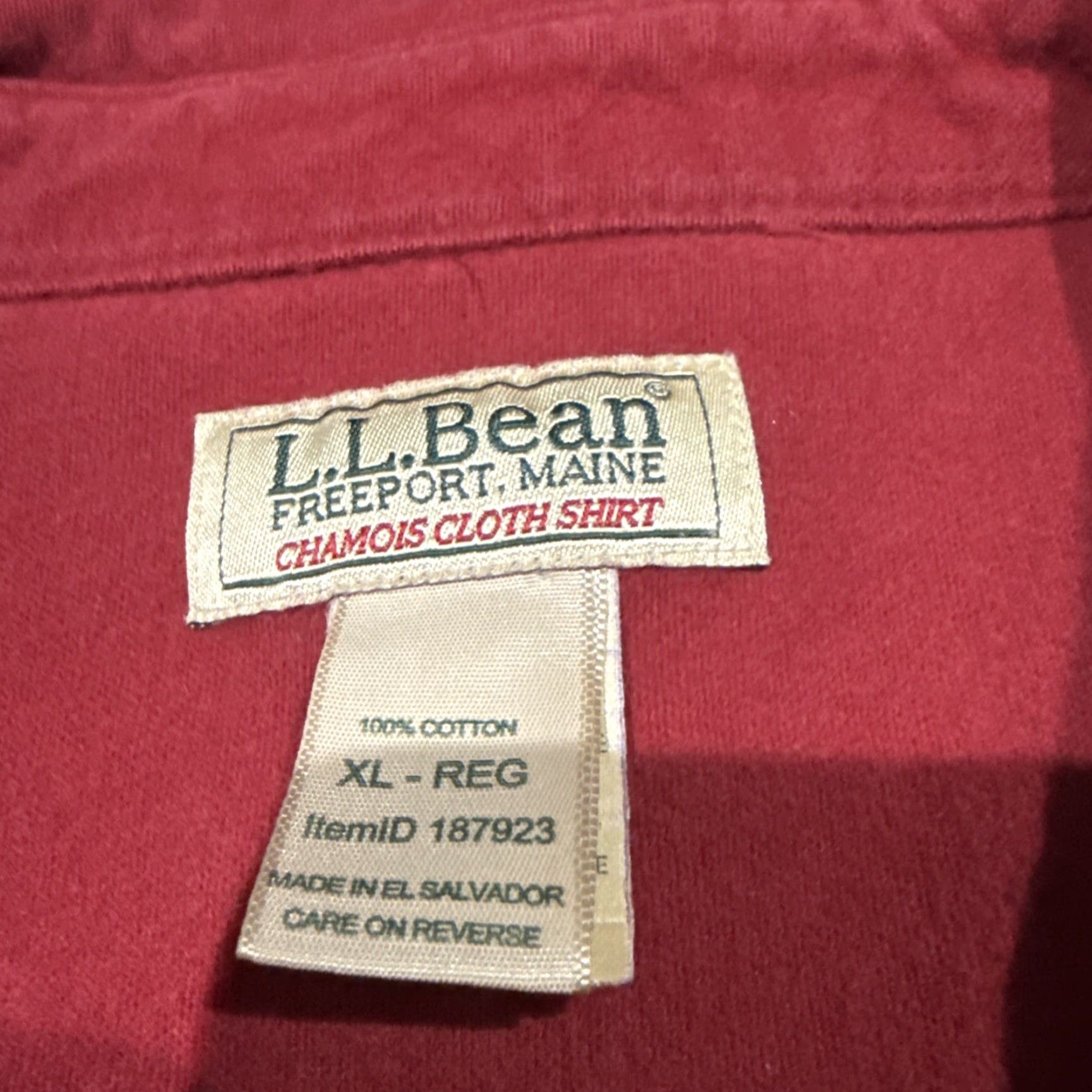 Vintage VINTAGE LL Bean Shirt Mens XL Burgundy Chamois Long Sleeve Button-Up Flannel Heavyweight Size US XL / EU 56 / 4 - 3 Thumbnail