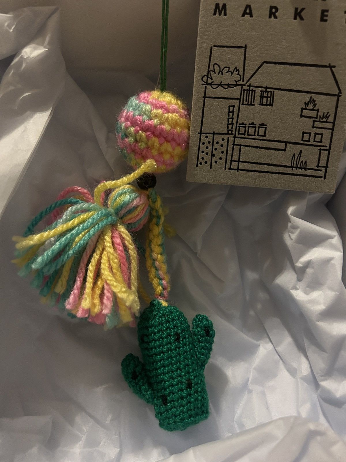 Marni Marni Crochet Knitted Cactus Bag Charm Key Chain Emerald Size ONE SIZE - 3 Thumbnail