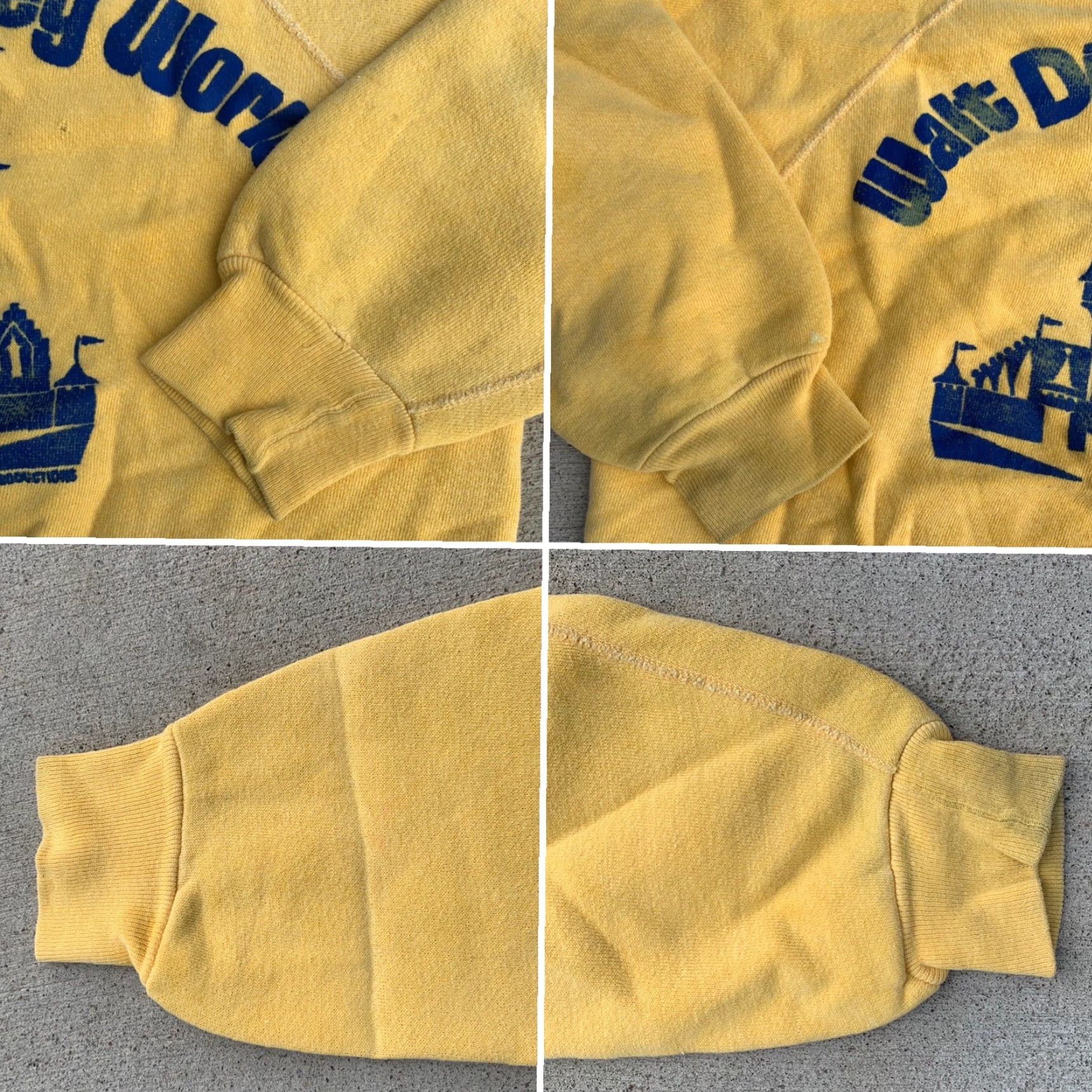 Disney VINTAGE Walt Disney Productions Raglan Sweatshirt S Men Yellow 80s Cartoon USA Retro Graphic Print pullover Size US S / EU 44-46 / 1 - 7 Thumbnail