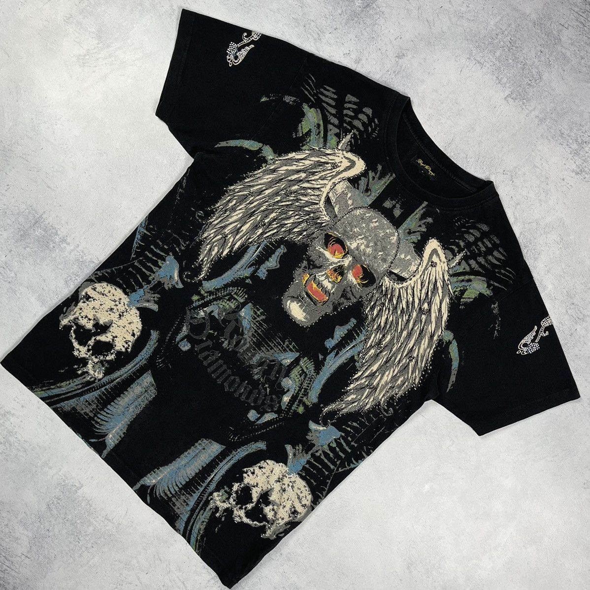 Affliction Vintage Affliction style Crazy All Over Print T shirt 00’s Size US L / EU 52-54 / 3 - 1 Thumbnail