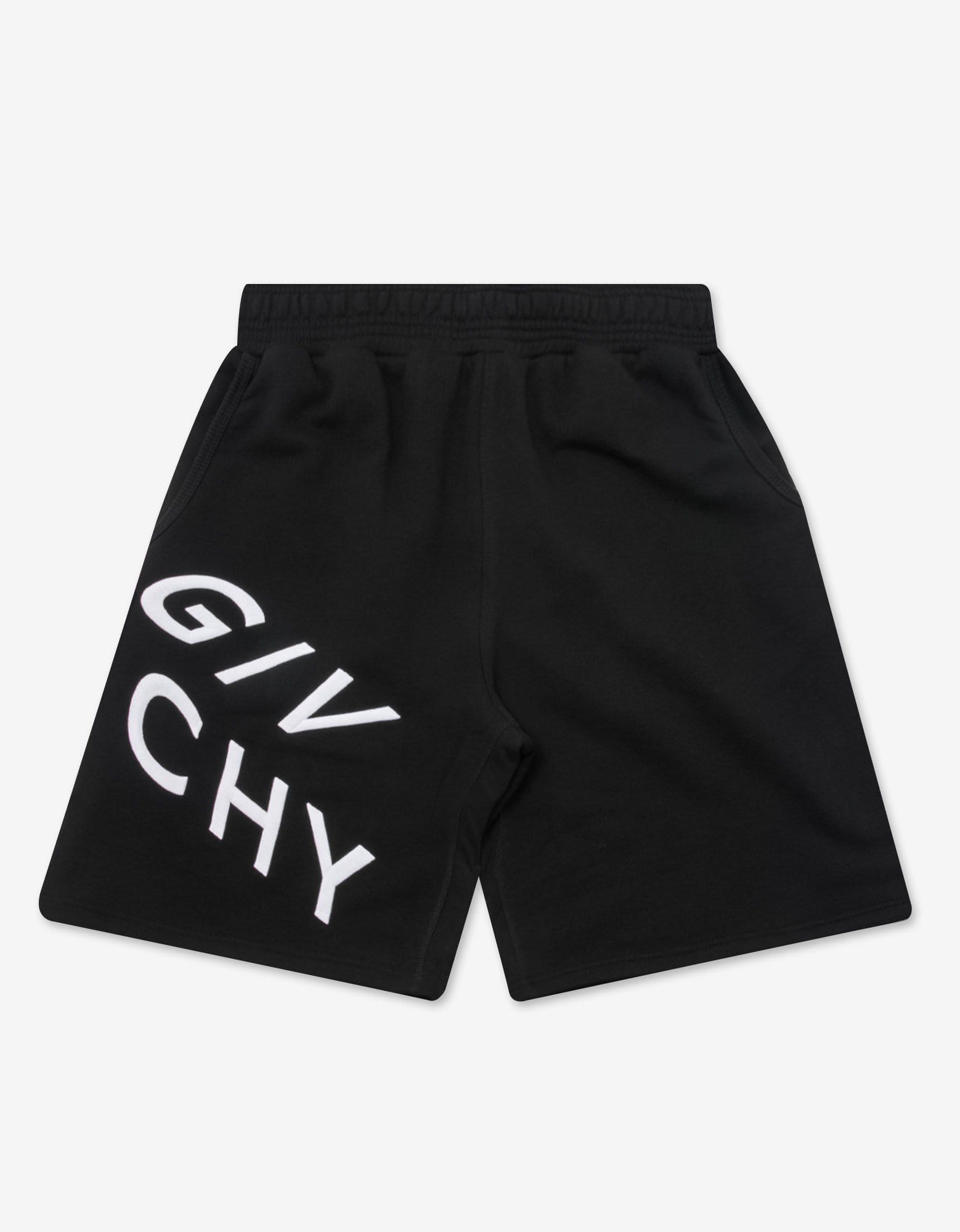 image of Givenchy Black Refracted Logo Sweat Shorts, Men's (Size 34)