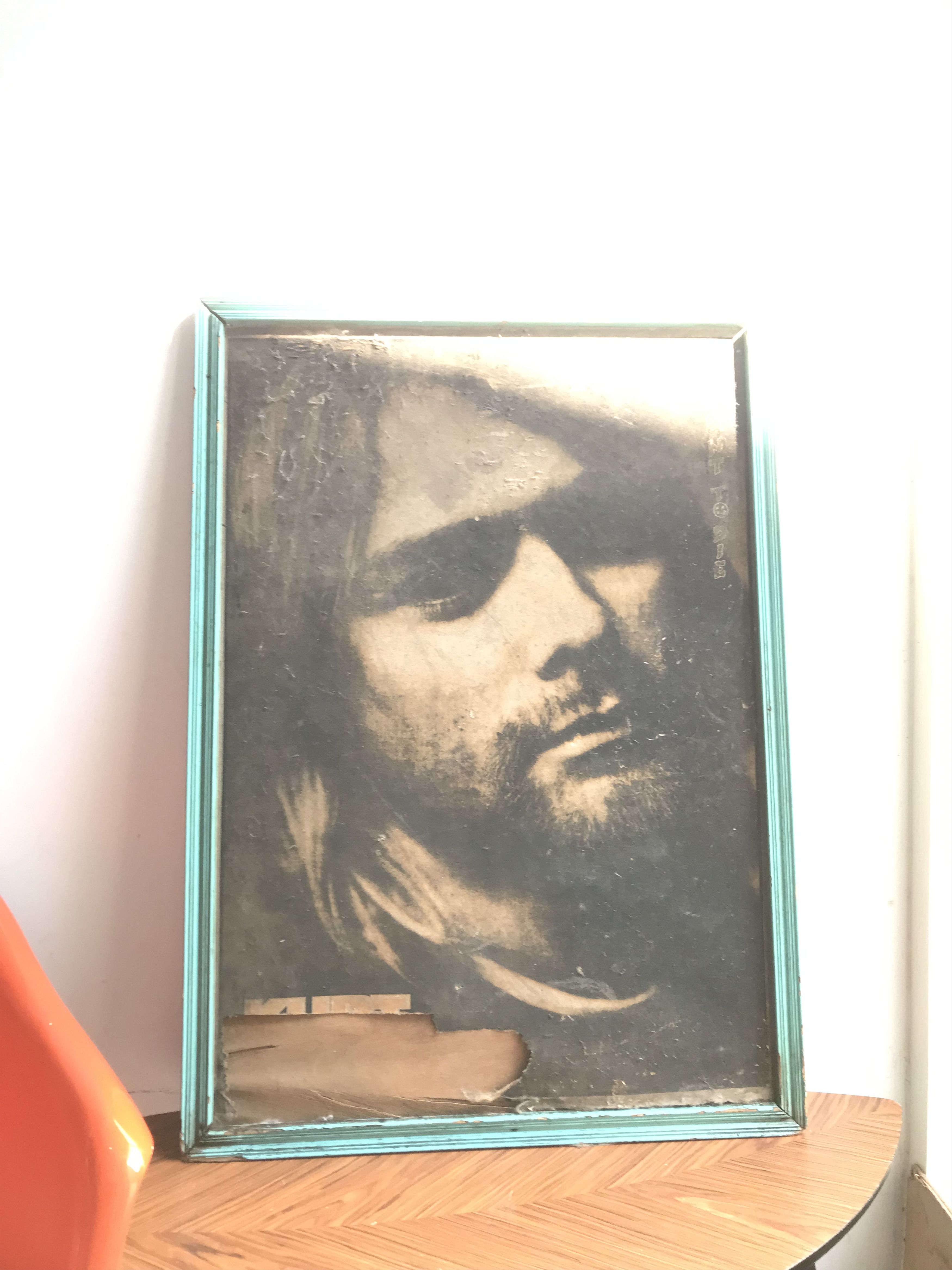 Other Vintage 1990s Nirvana Kurt Cobain BIG Poster Canvas framed Size ONE SIZE - 17 Thumbnail