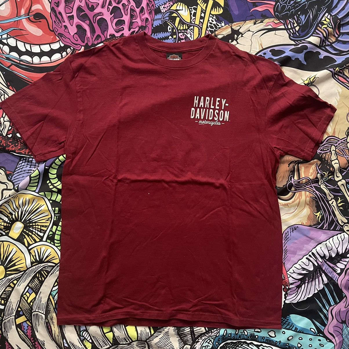 Harley Davidson Modern Harley Davidson Burgundy Biker Tee Size US XL / EU 56 / 4 - 1 Thumbnail