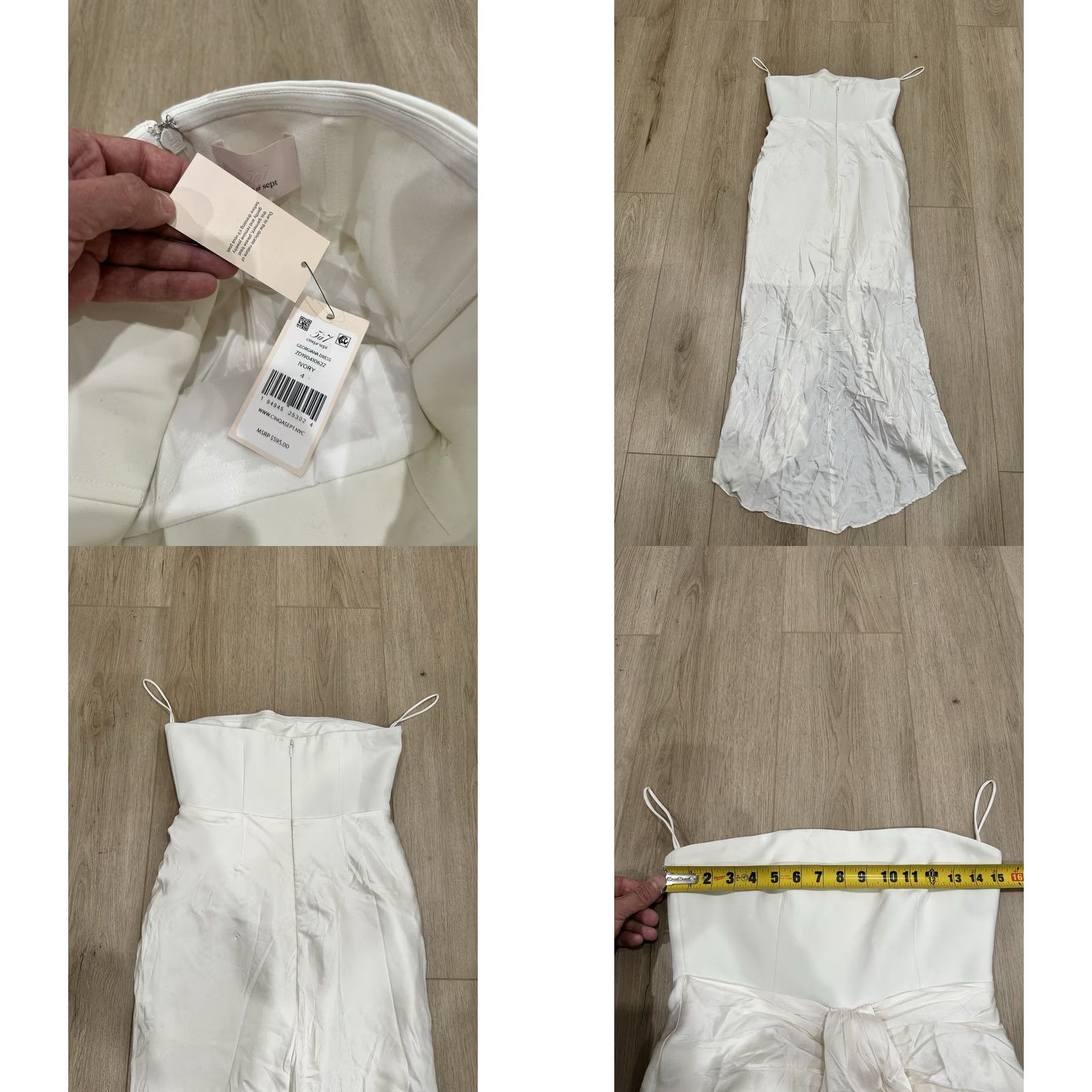 Vintage NWT Cinq à Sept Women's Strapless Georgiana Dress Ivory Size 4 A-Line Hi-Low Polyester Blend Dress Mens Womens Size S / US 4 / IT 40 - 8 Thumbnail