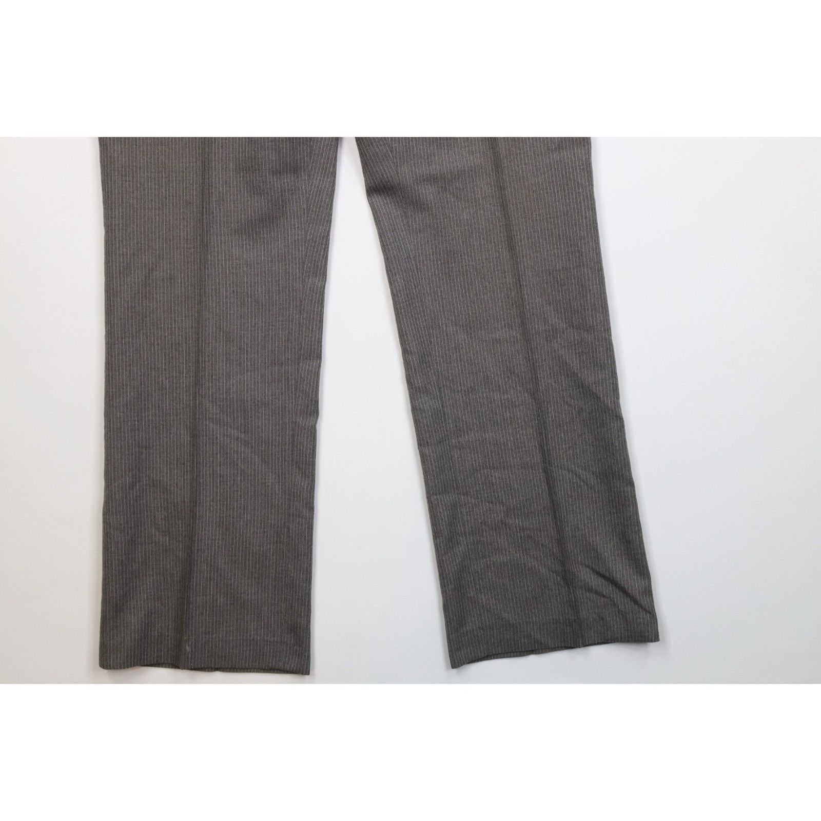 Vintage Vintage 70s Wool Pinstriped 2 Piece Suit Wedding Gray Size 44L - 12 Thumbnail