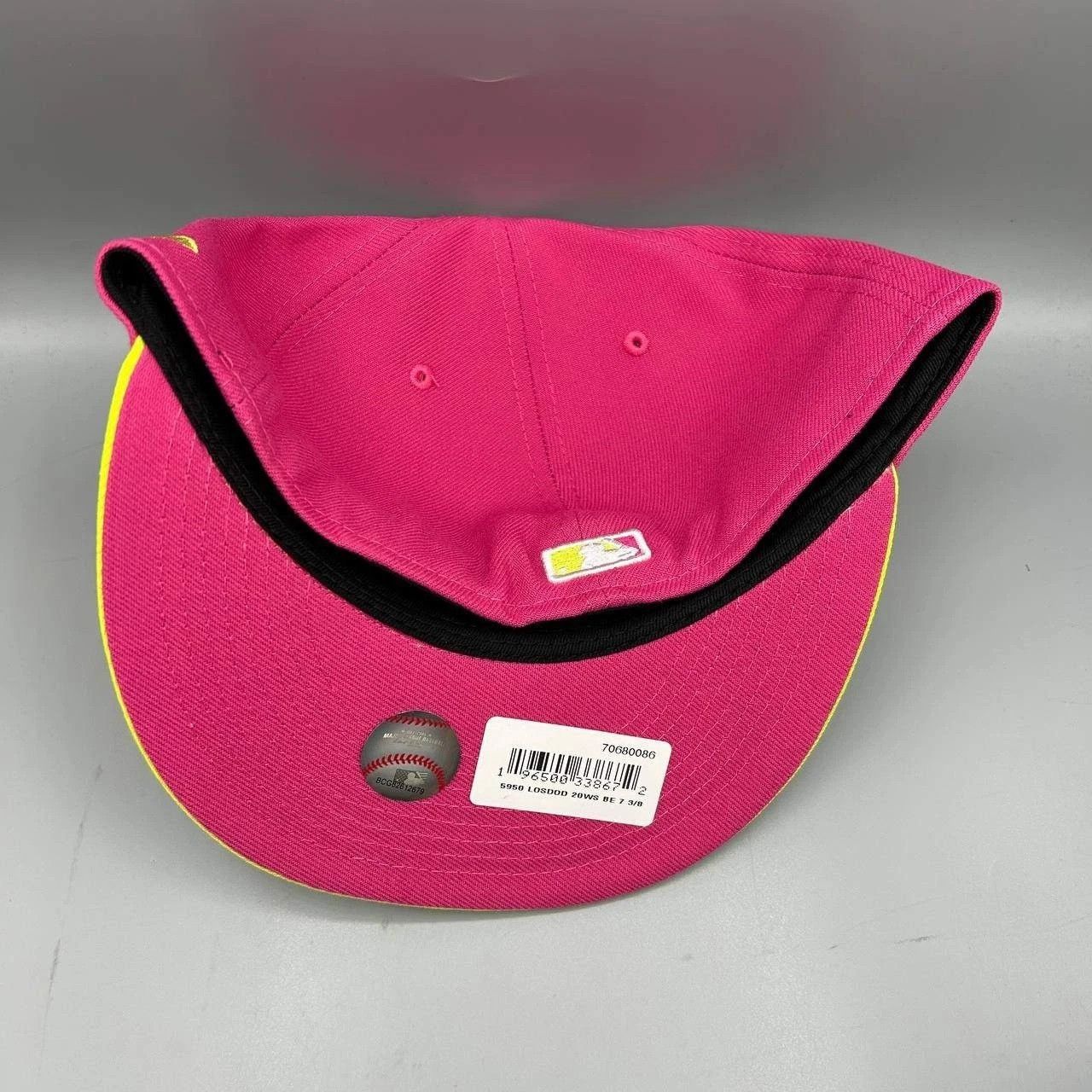 New Era Los Angeles LA Dodgers Hat Men 7 3/8 Pink MLB Fitted Cap New Size ONE SIZE - 5 Thumbnail