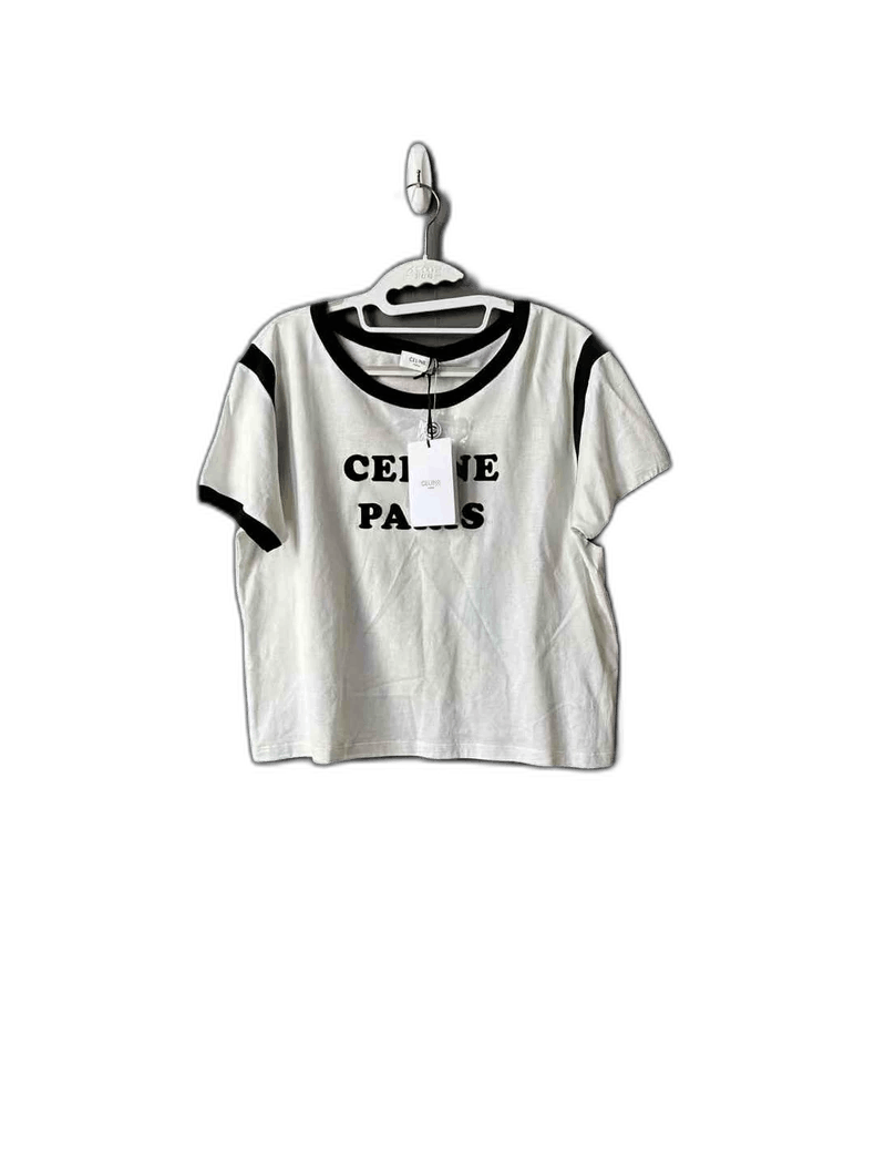 Celine Celine Black and White Short Sleeve Top Size US L / EU 52-54 / 3 - 1 Thumbnail