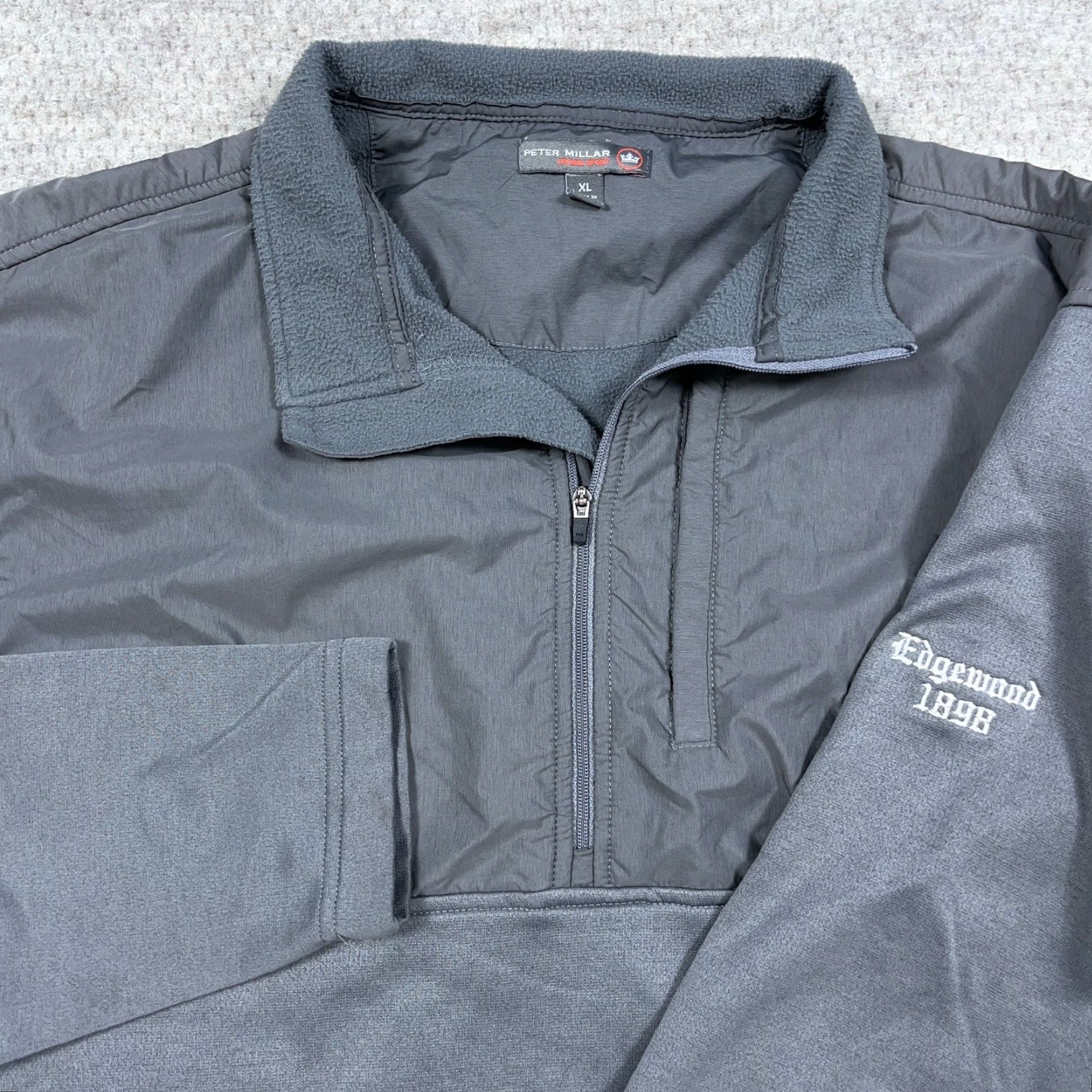 Peter Millar Peter Millar Crown Sport Pullover Men XL Gray Quarter Half Zip Edgewood Size US XL / EU 56 / 4 - 2 Thumbnail