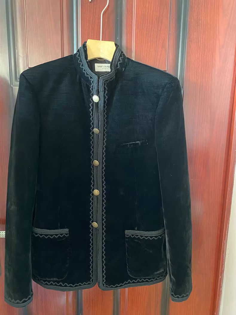 Saint Laurent Paris Saint Laurent slp18fw velvet embroidered tunic suit Size US S / EU 44-46 / 1 - 1 Thumbnail