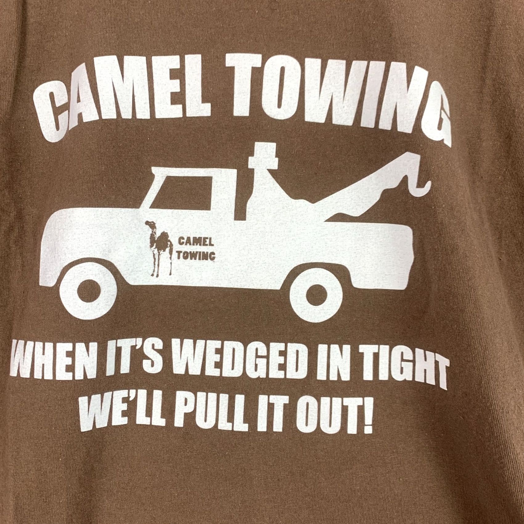 Port & Company Port & Company Camel Towing We'll Pull It Out Funny Crude Humor Brown Tee T-Shirt XL Shirt Mens Brown 100% Cotton Vintage Odor Light Wash Size US XL / EU 56 / 4 - 2 Thumbnail